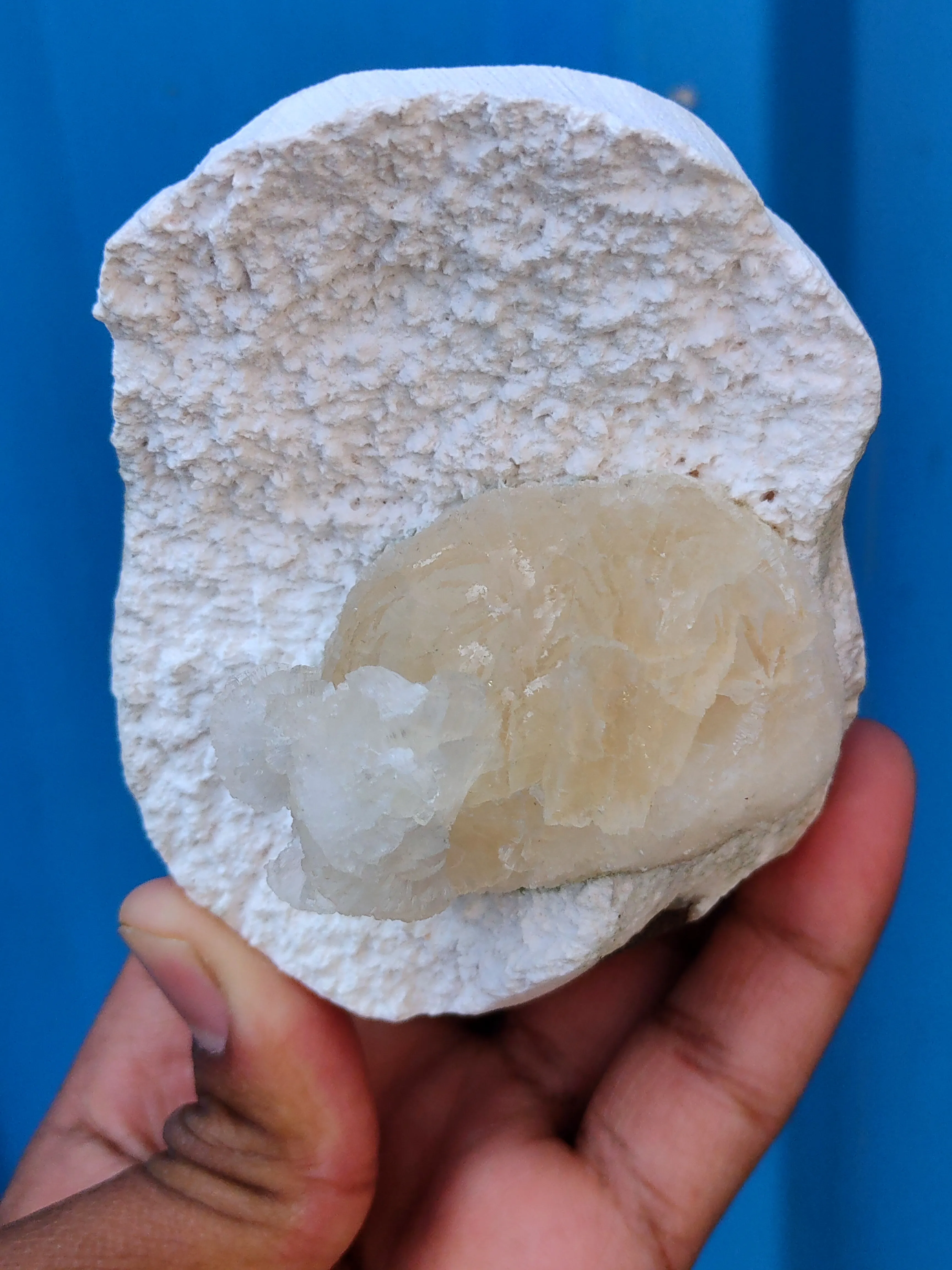 Stellerite Ball on Okenite - image 2