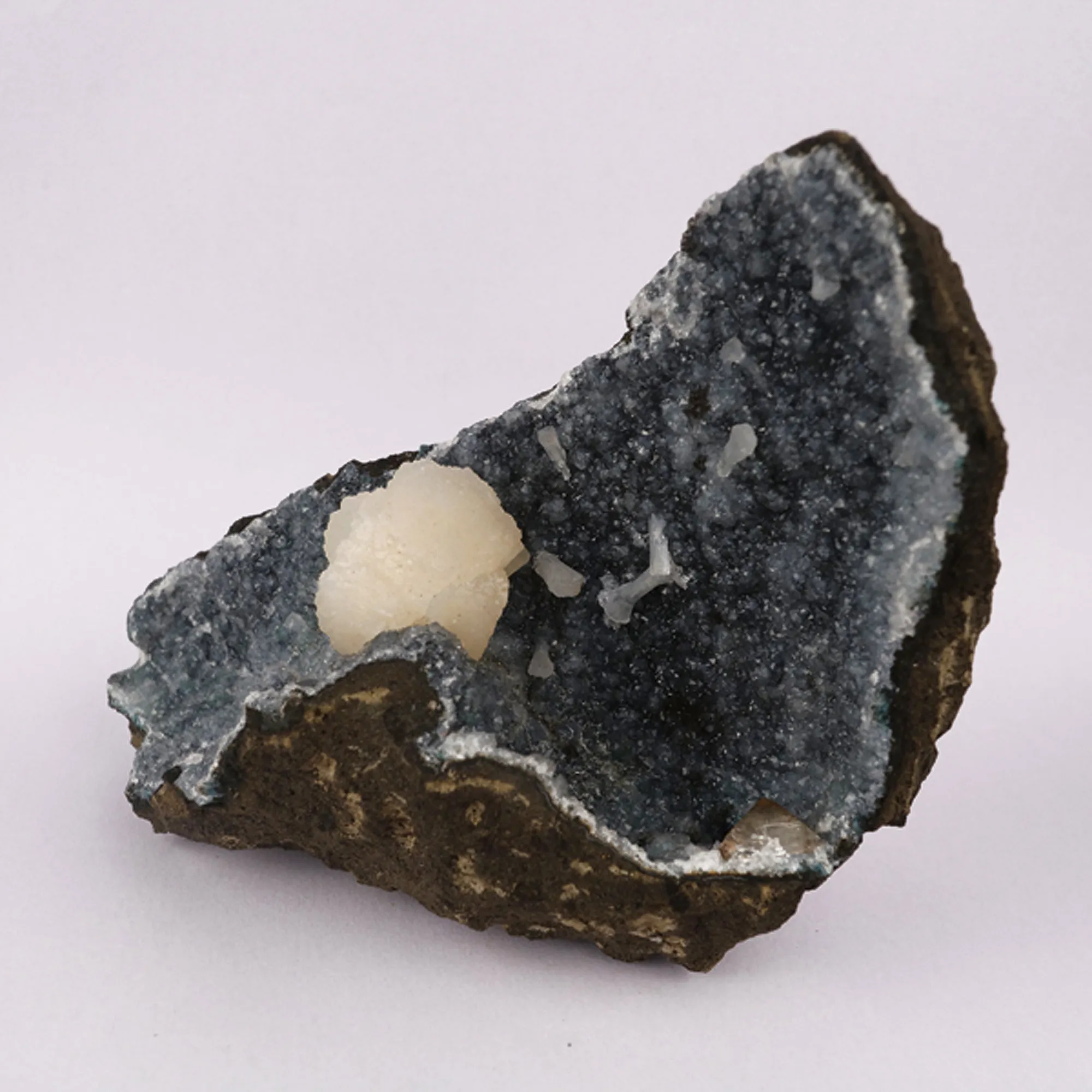 Stellerite on sparkling Chalcedony Free standing Natural Mineral Specimen - image 7