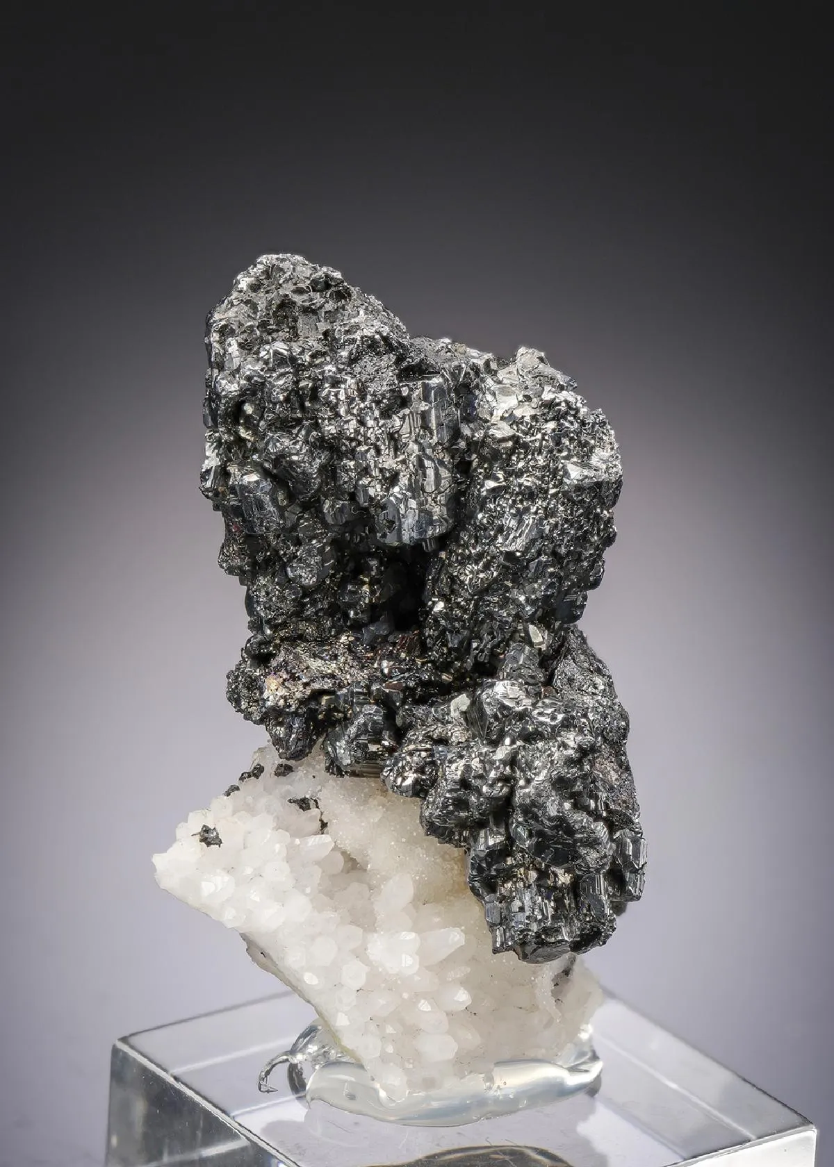 Stephanite on Pyrargyrite on Quartz - image 1