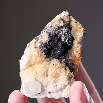 Sternbergite with Calcite