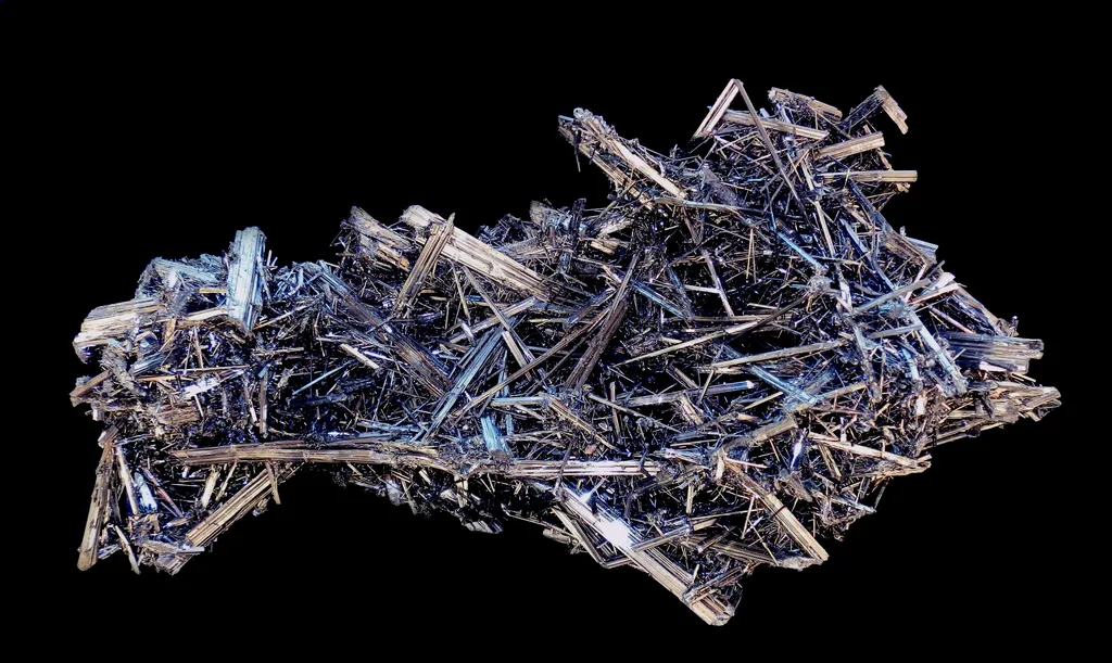 Stibine from China, Hunan, Chenzhou, Linwu Co., Xianghualing Sn-polymetallic ore field, Dongshan Min image