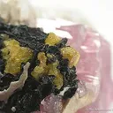 Stibiotantalite (Yellow) on Tapiolite With Quartz, Tourmaline and Albite - image 2