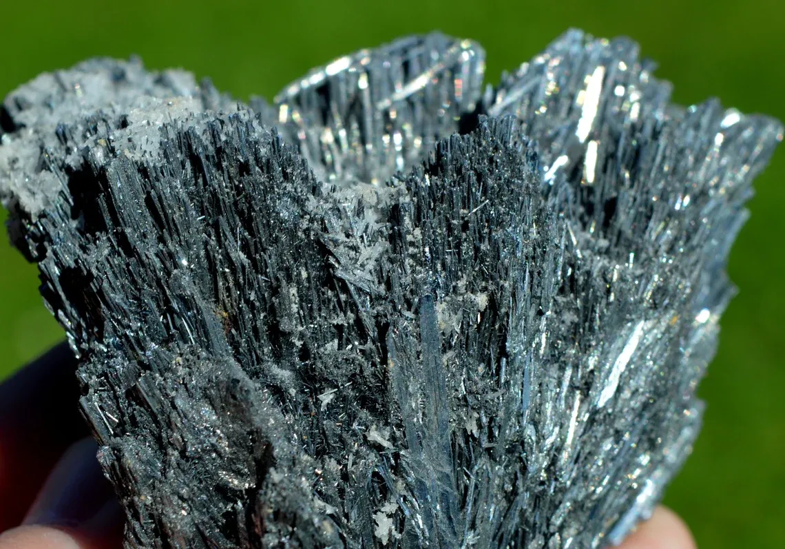 Stibnite & Barite - 458 grams - Herja Mine, Baia Mare, Maramureș, Romania - image 2