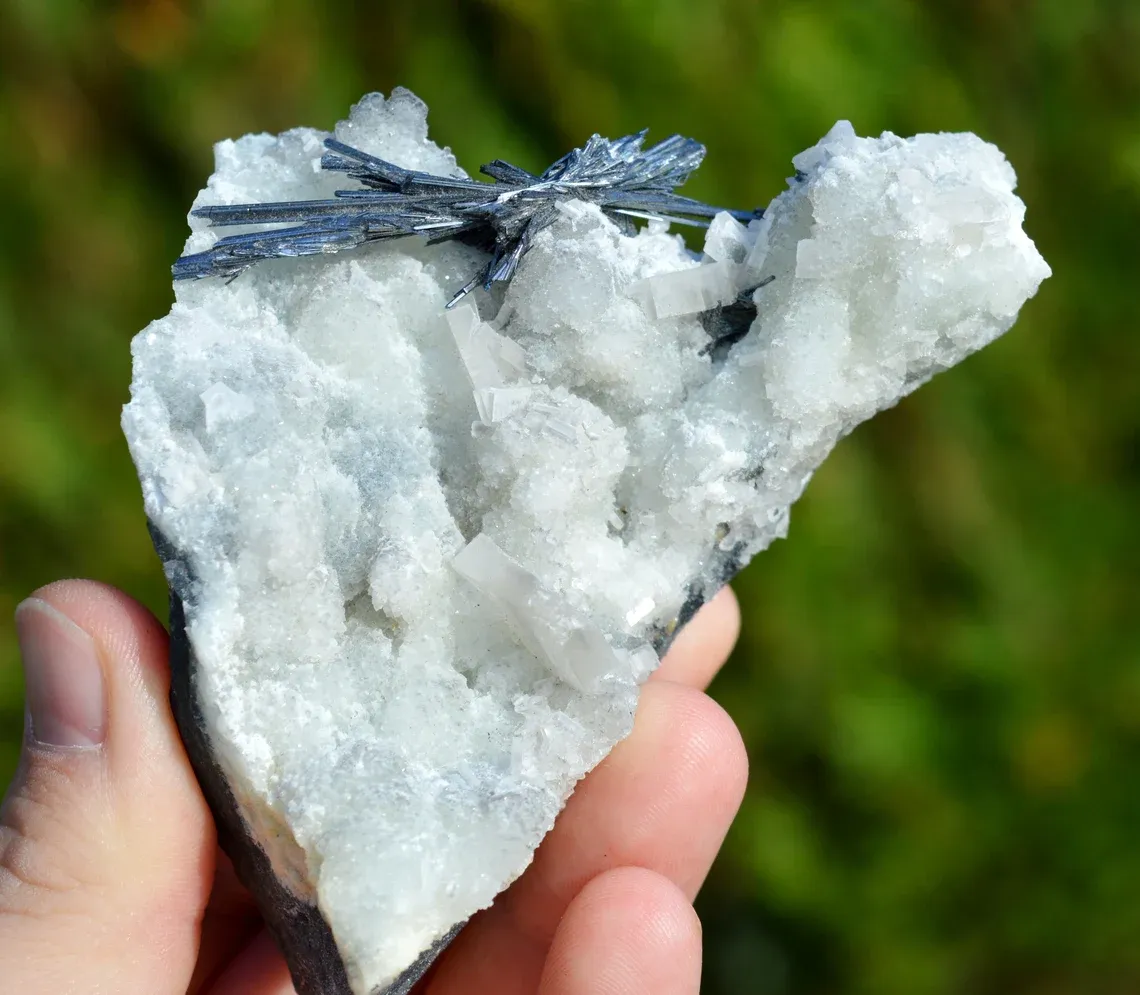 Stibnite & Calcite - 288 grams - Xikuangshan Sb deposit, Lengshuijiang Co., Loudi, Hunan, China - image 3