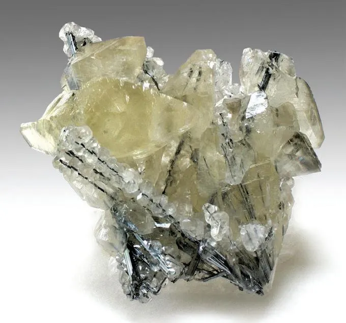 Stibnite, Calcite image