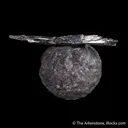 Stibnite on Calcite included by Boulangerite - image 5