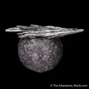 Stibnite on Calcite included by Boulangerite - image 1