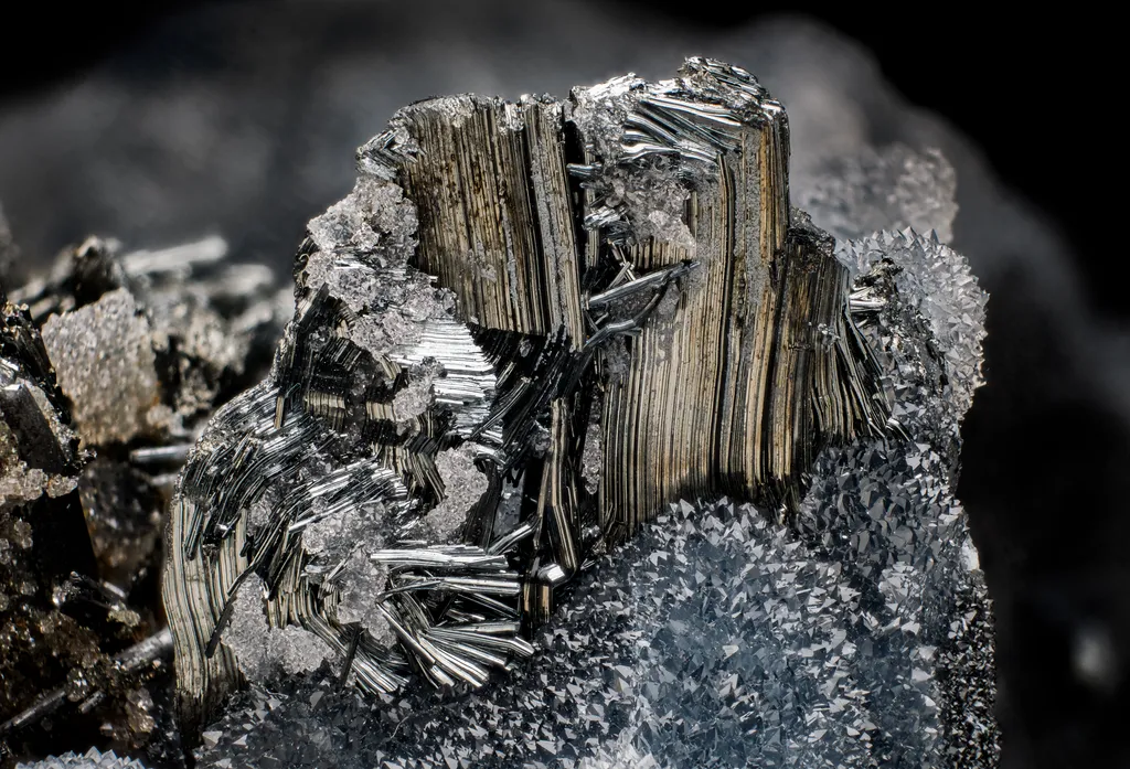 Stibnite on Quartz - image 3
