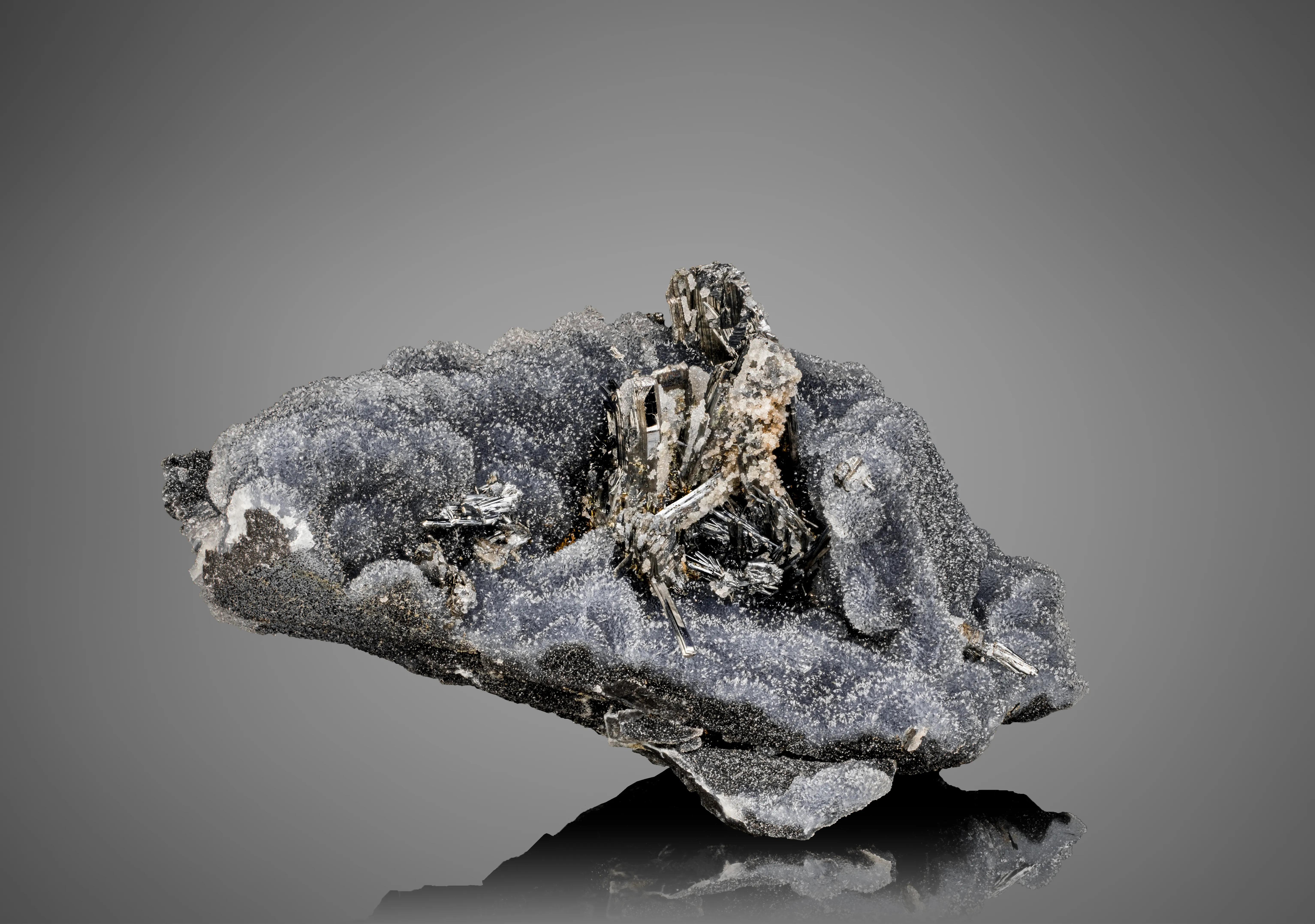 Stibnite on Quartz - image 1