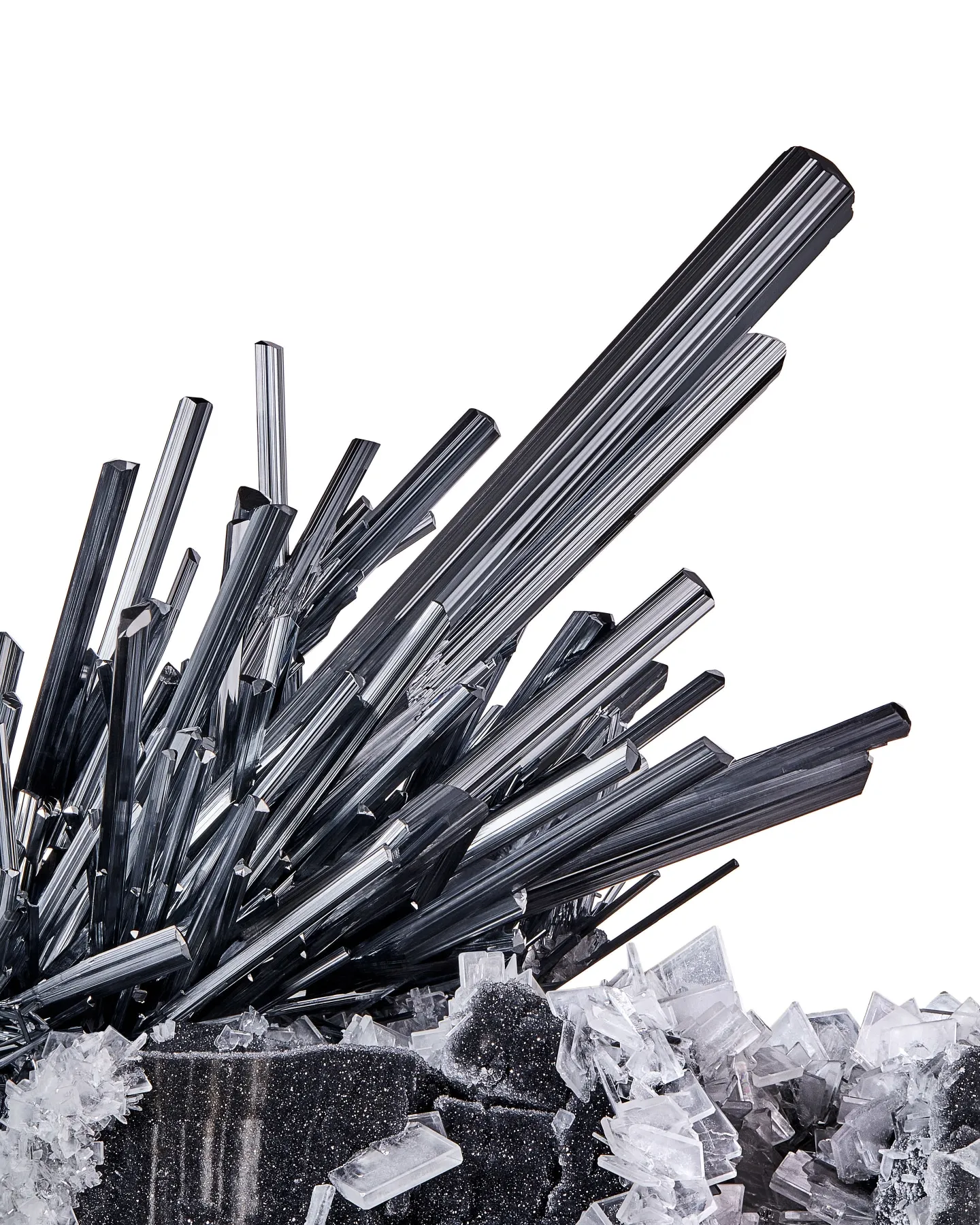 Stibnite with Barite & Quartz, China - image 2