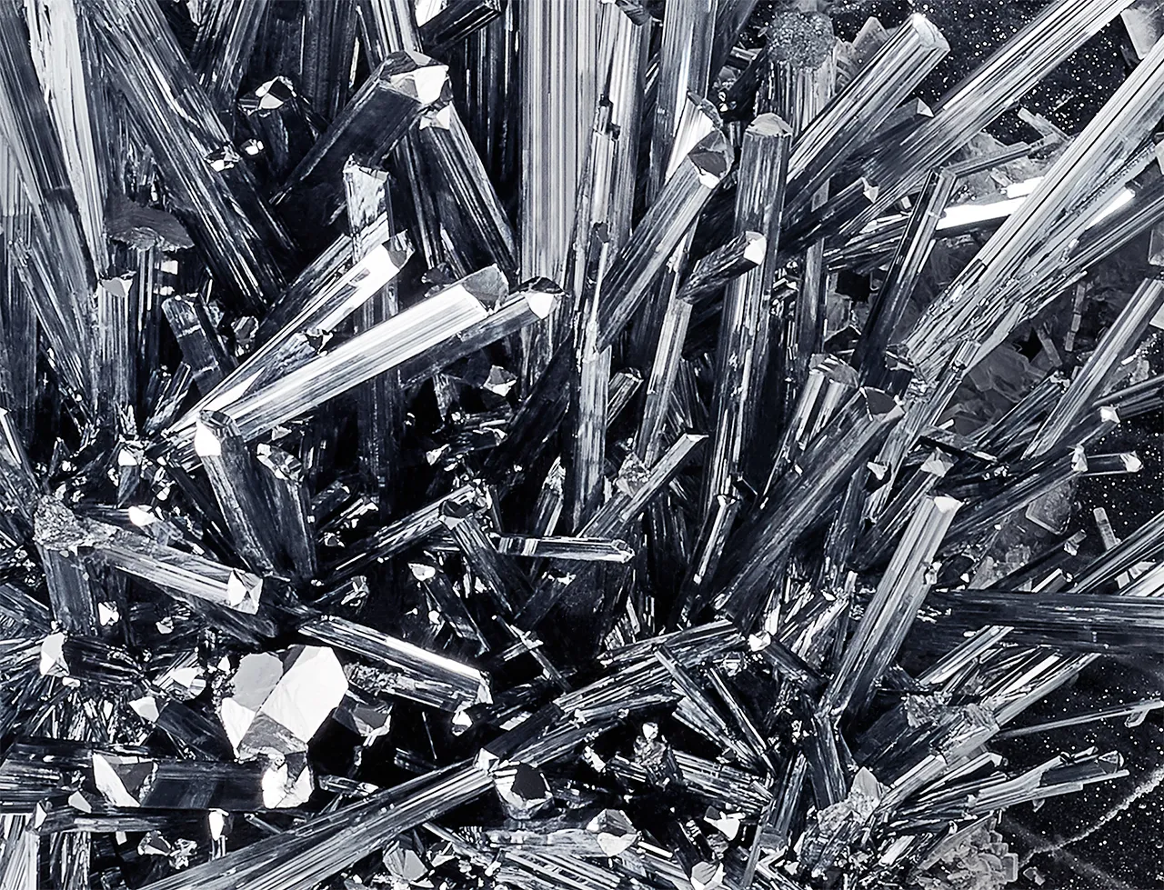 Stibnite with Barite & Quartz, China - image 3