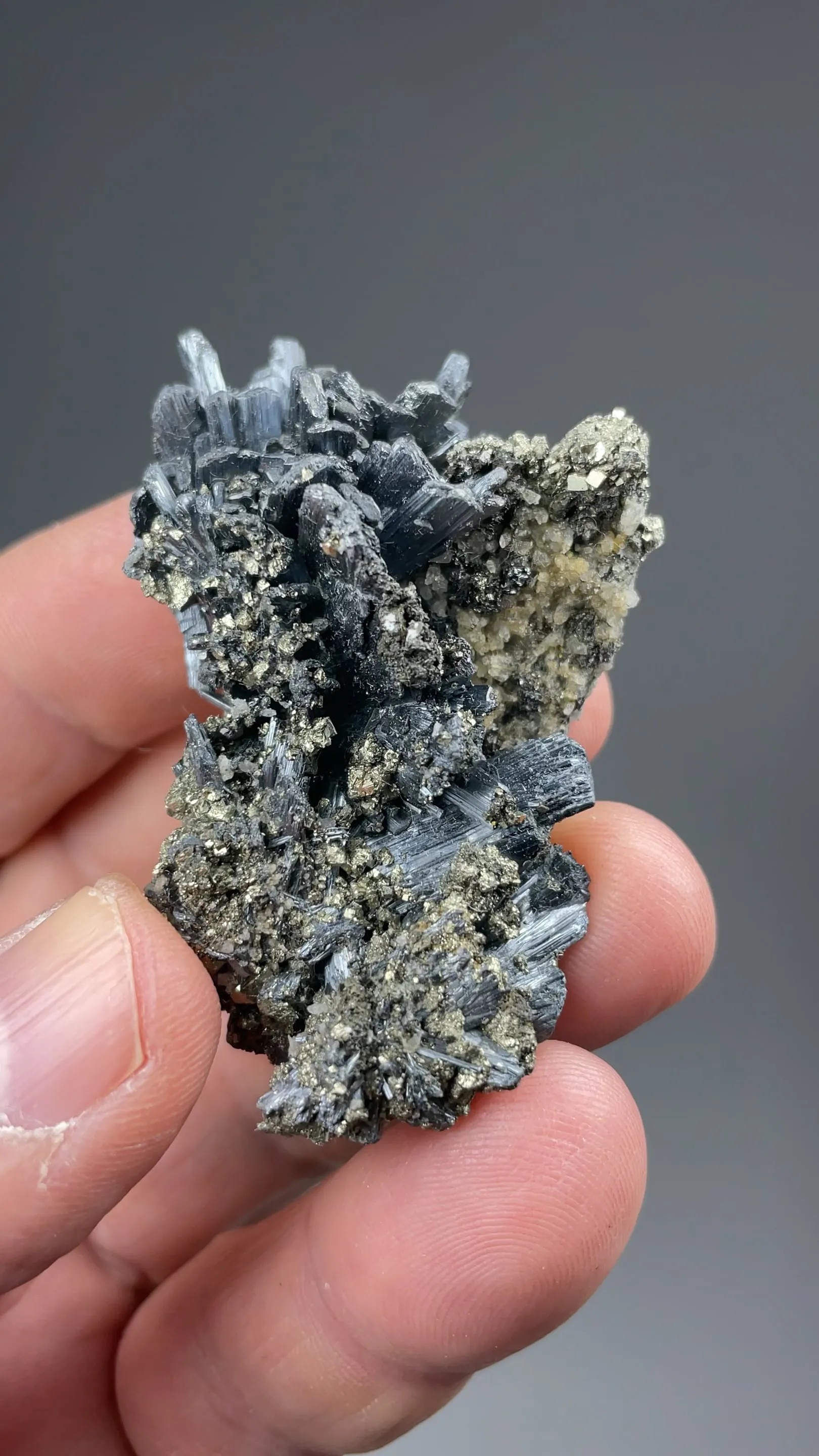 Stibnite with Calcite, Pyrite - image 2