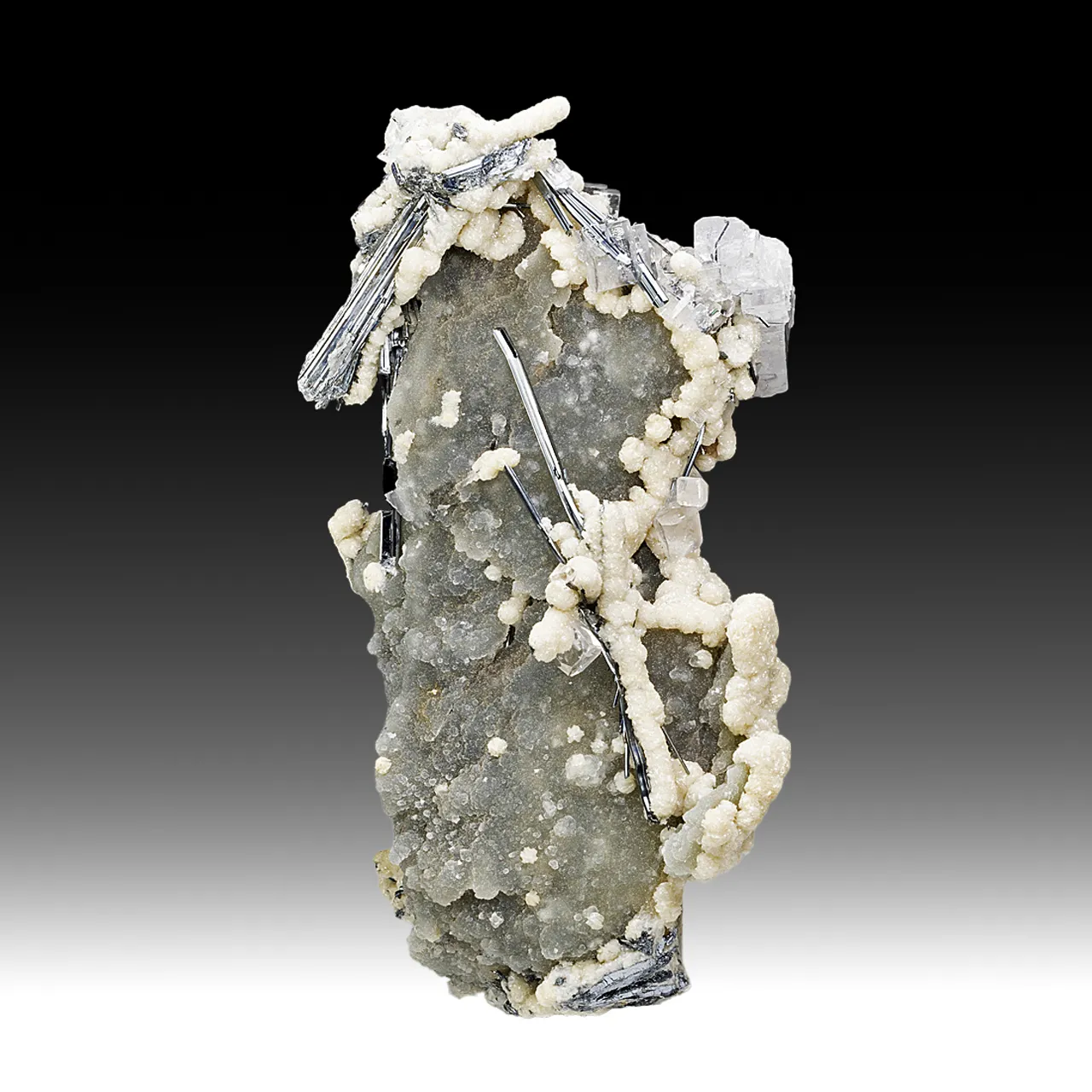 Stibnite with Dolomite, Barite - image 1