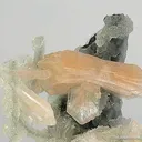 Stilbite and Heulandite on Chalcedony Stalactite - image 2