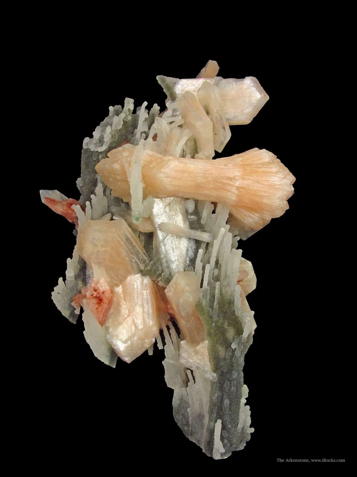 Stilbite and Heulandite on Quartz Var. Chalcedony - image 1