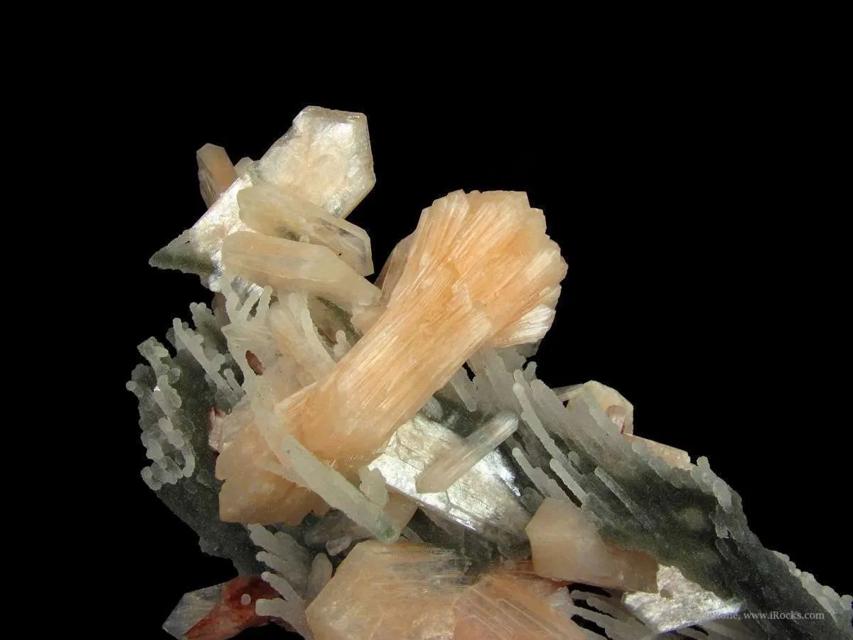 Stilbite and Heulandite on Quartz Var. Chalcedony - image 2