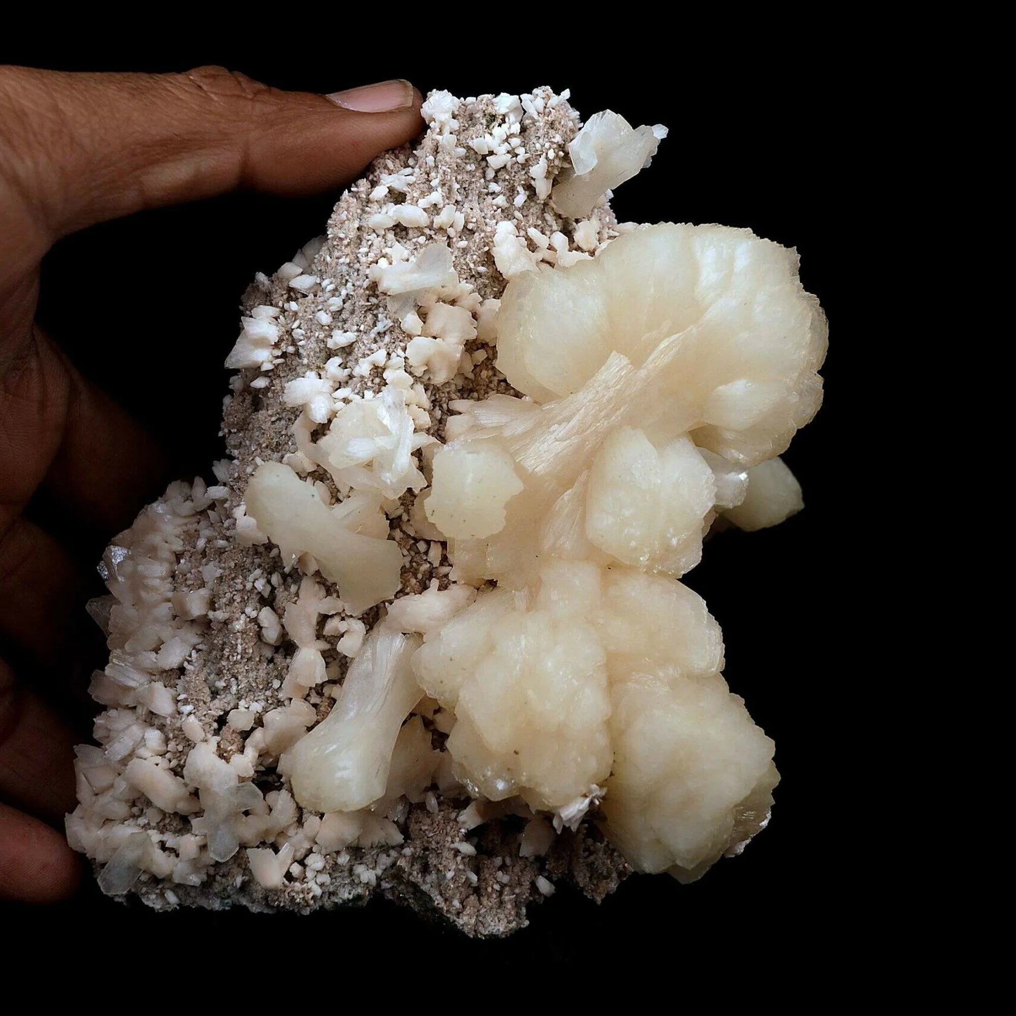 Stilbite Bow Shape Crystal on Heulandite Natural Mineral Specimen - image 2