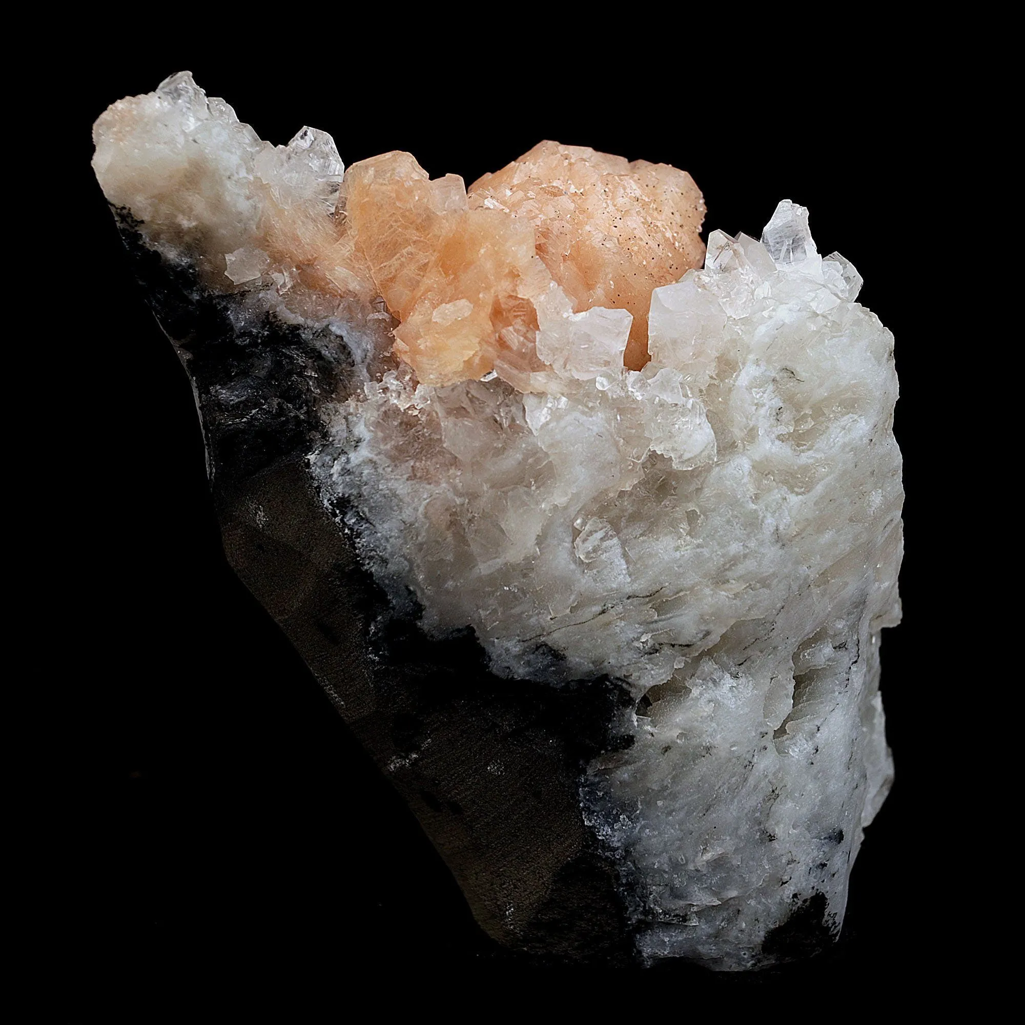 Stilbite Bow Shape on Gemmy Apophyllite Natural Mineral Specimen - image 6
