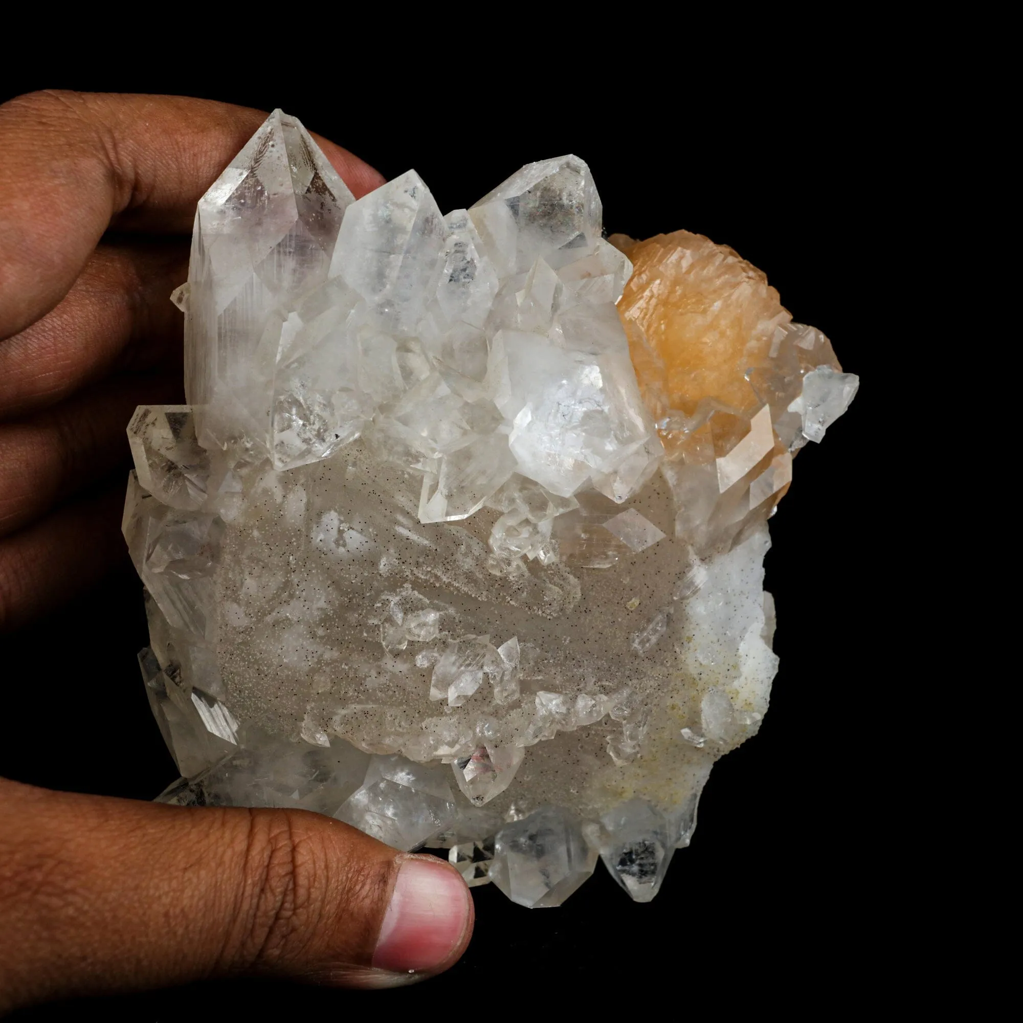 Stilbite 'Bow-Tie' on Apophyllite Natural Mineral Specimen - image 5
