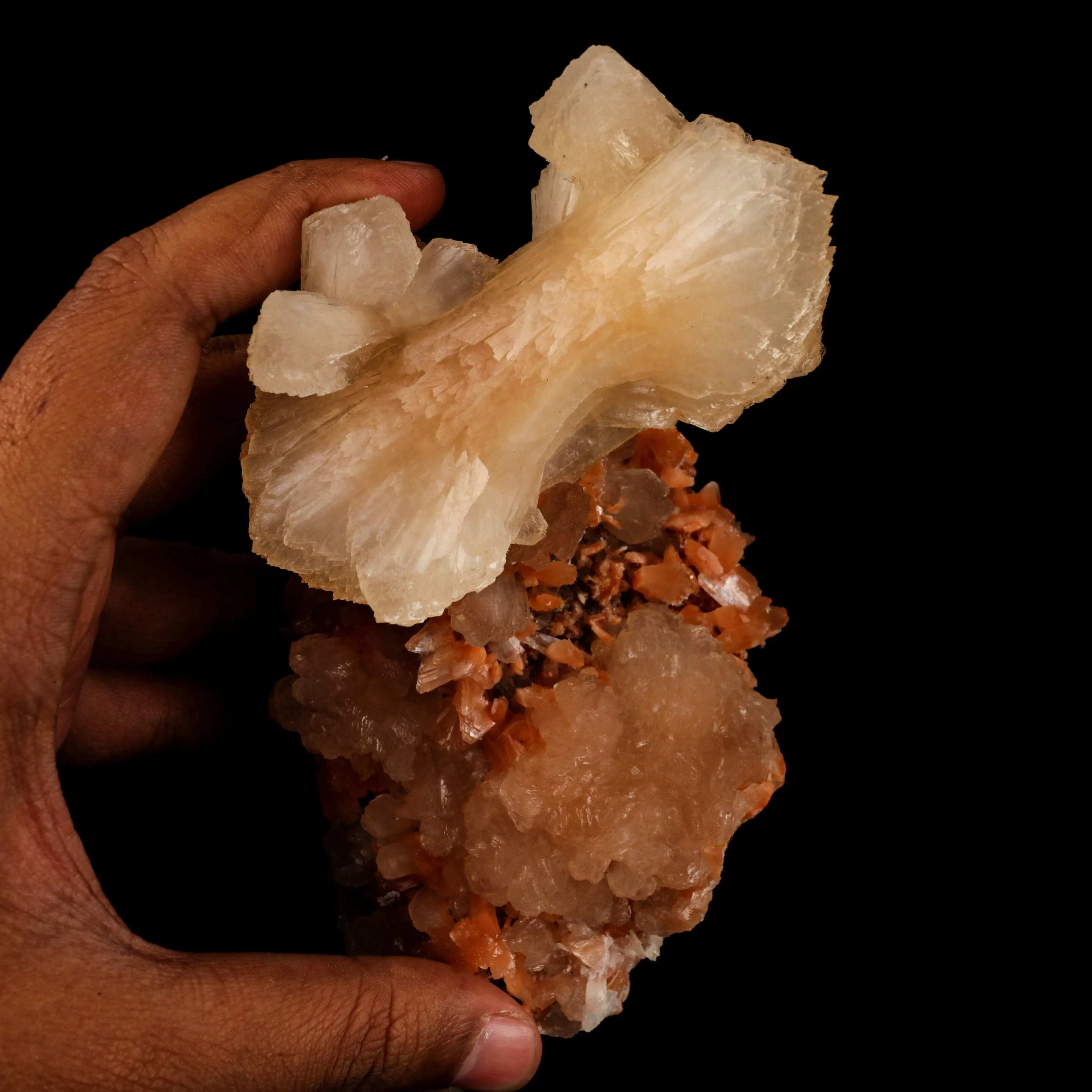 Stilbite 'Bow-Tie' on Heulandite Natural Mineral Specimen - image 4