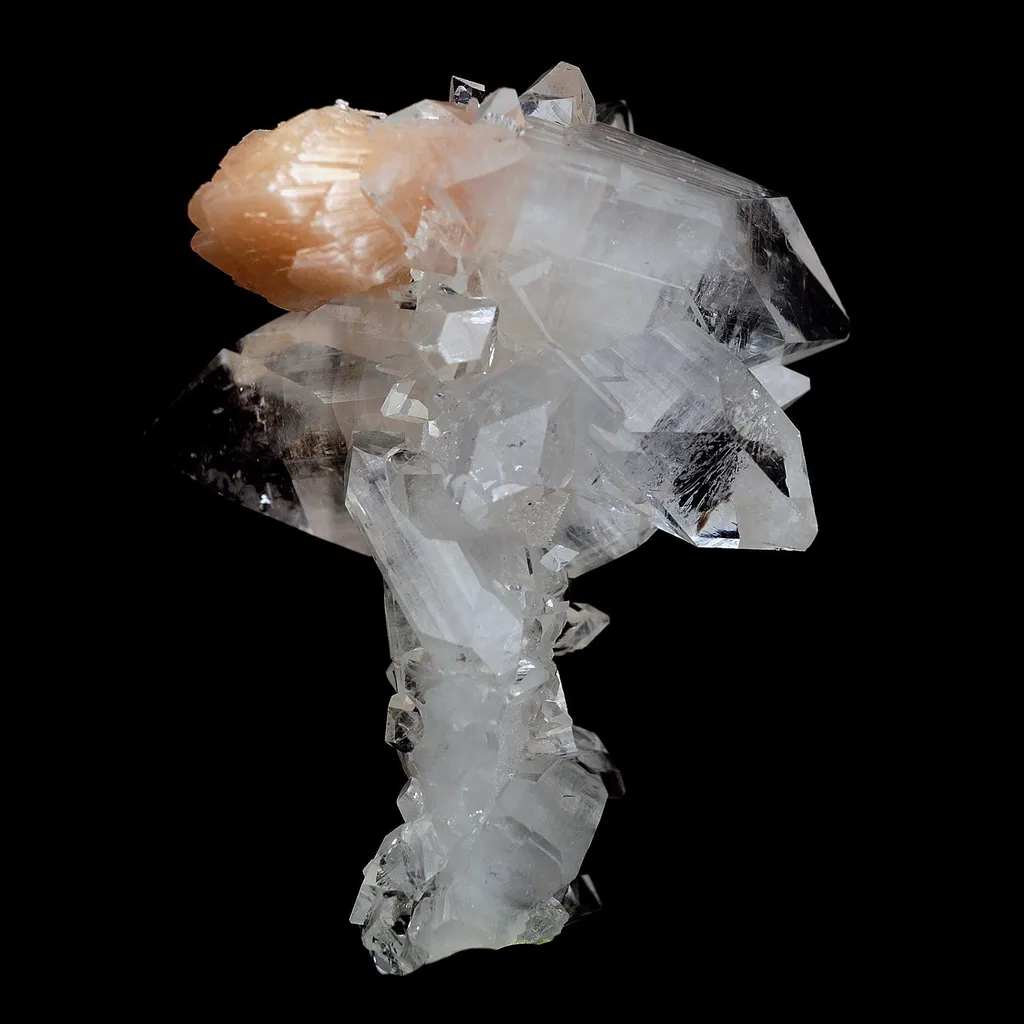 Stilbite Crystals Fused with Pointed Apophyllite Crystals Natural Mineral Specimen - image 6