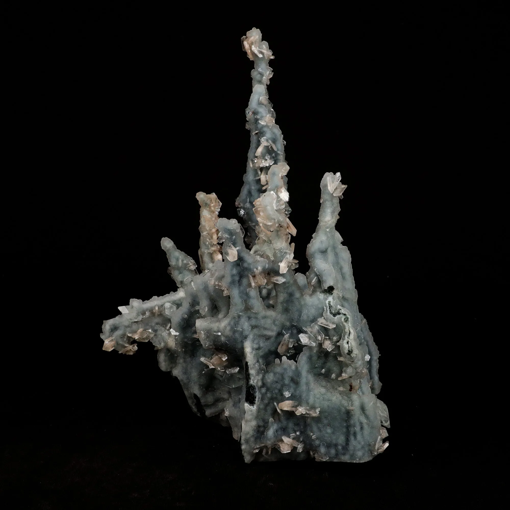Stilbite Crystals on Chalcedony Coral Formation Natural Mineral Specimen - image 3