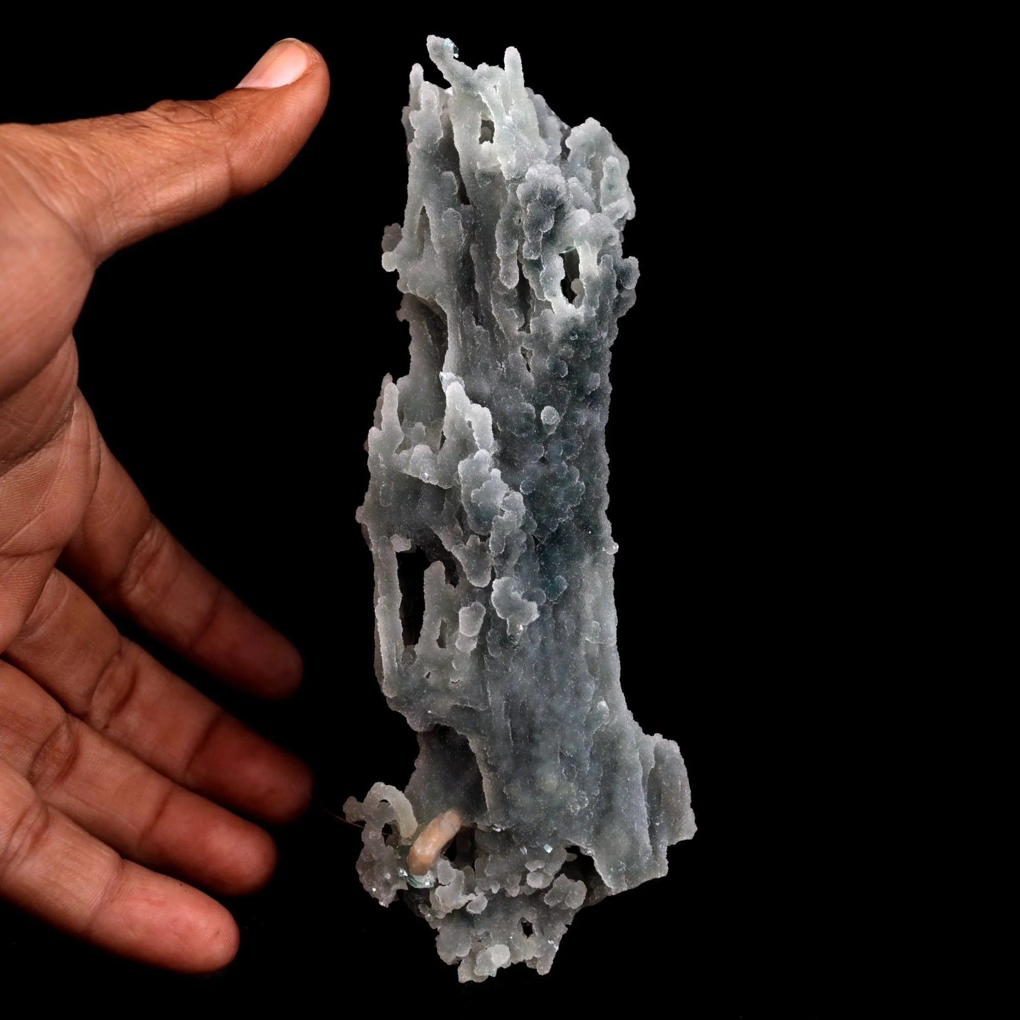 Stilbite Crystals on Chalcedony Coral Natural Mineral Specimen - image 4