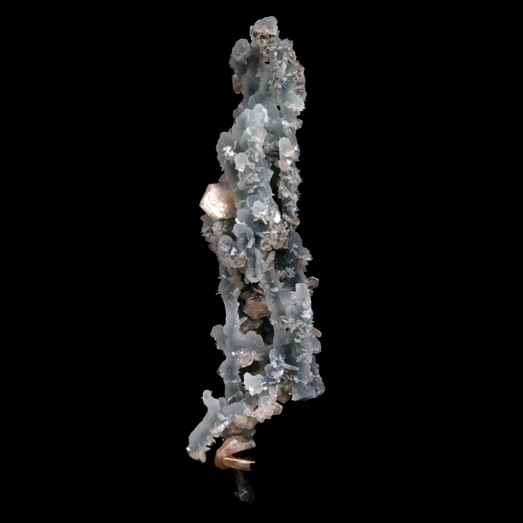 Stilbite Crystals on Chalcedony Sea Coral Natural Mineral Specimen - image 3