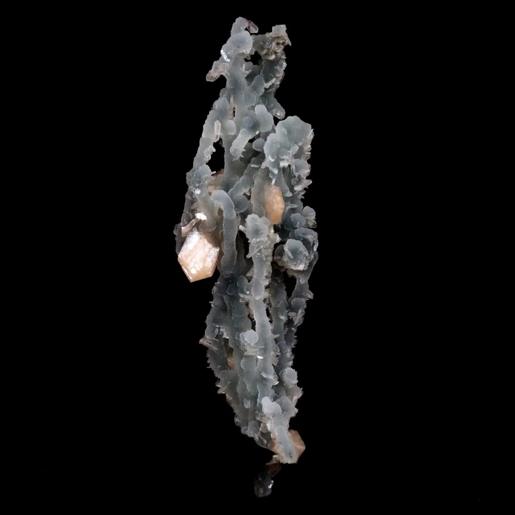 Stilbite Crystals on Chalcedony Sea Coral Natural Mineral Specimen - image 2