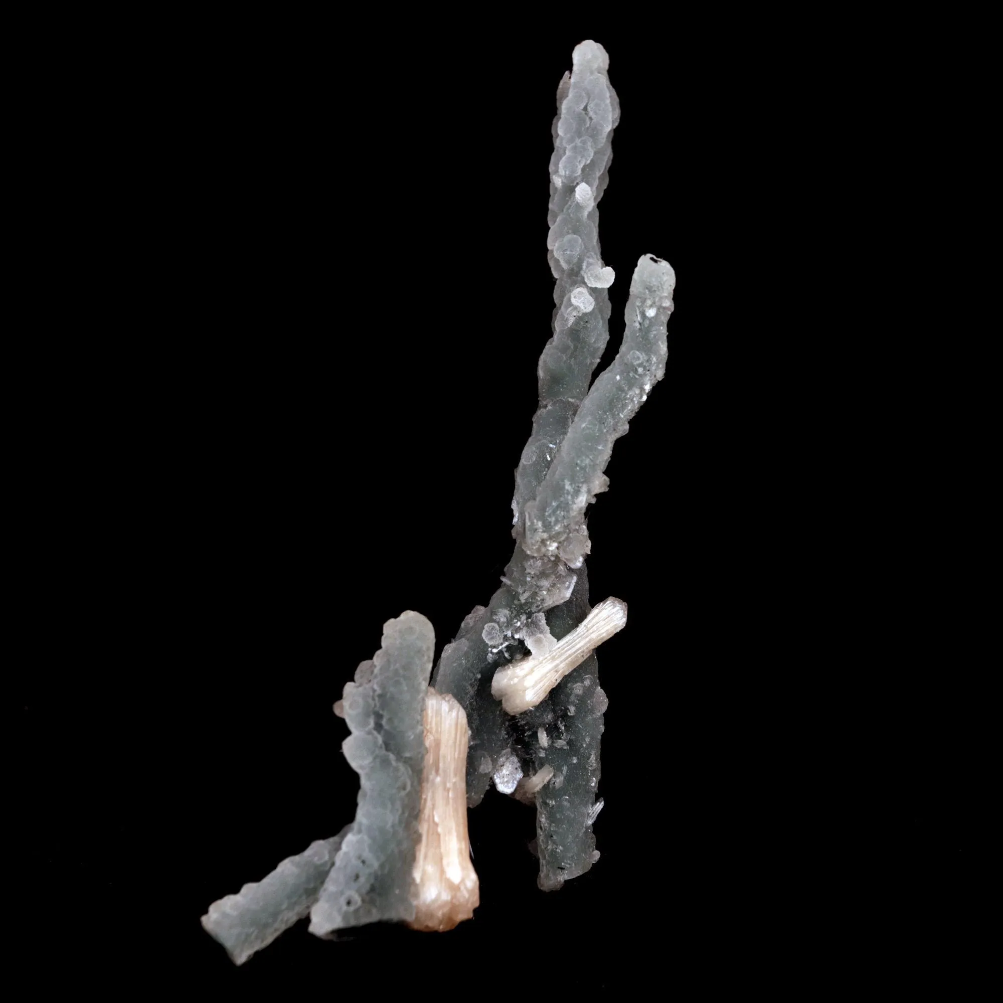 Stilbite Crystals on Chalcedony Stalactite (Repair) Natural Mineral Specimen - image 3