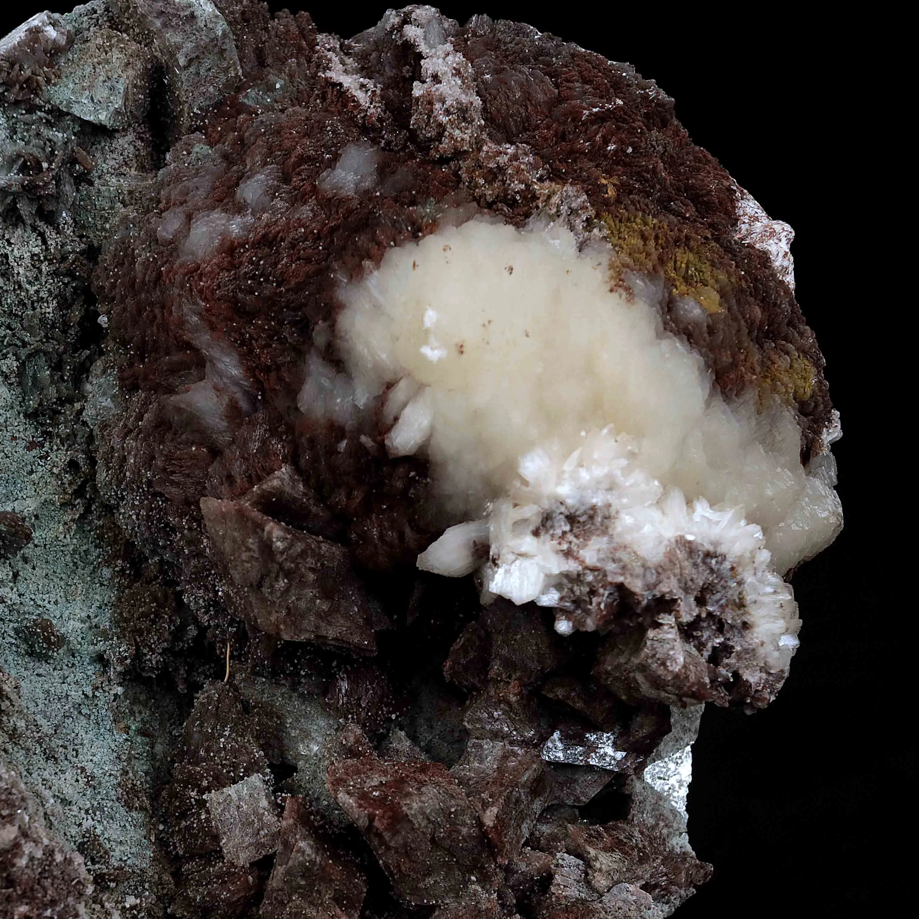 Stilbite Fuse with Marshy Green Heulandite Natural Mineral Specimen - image 2