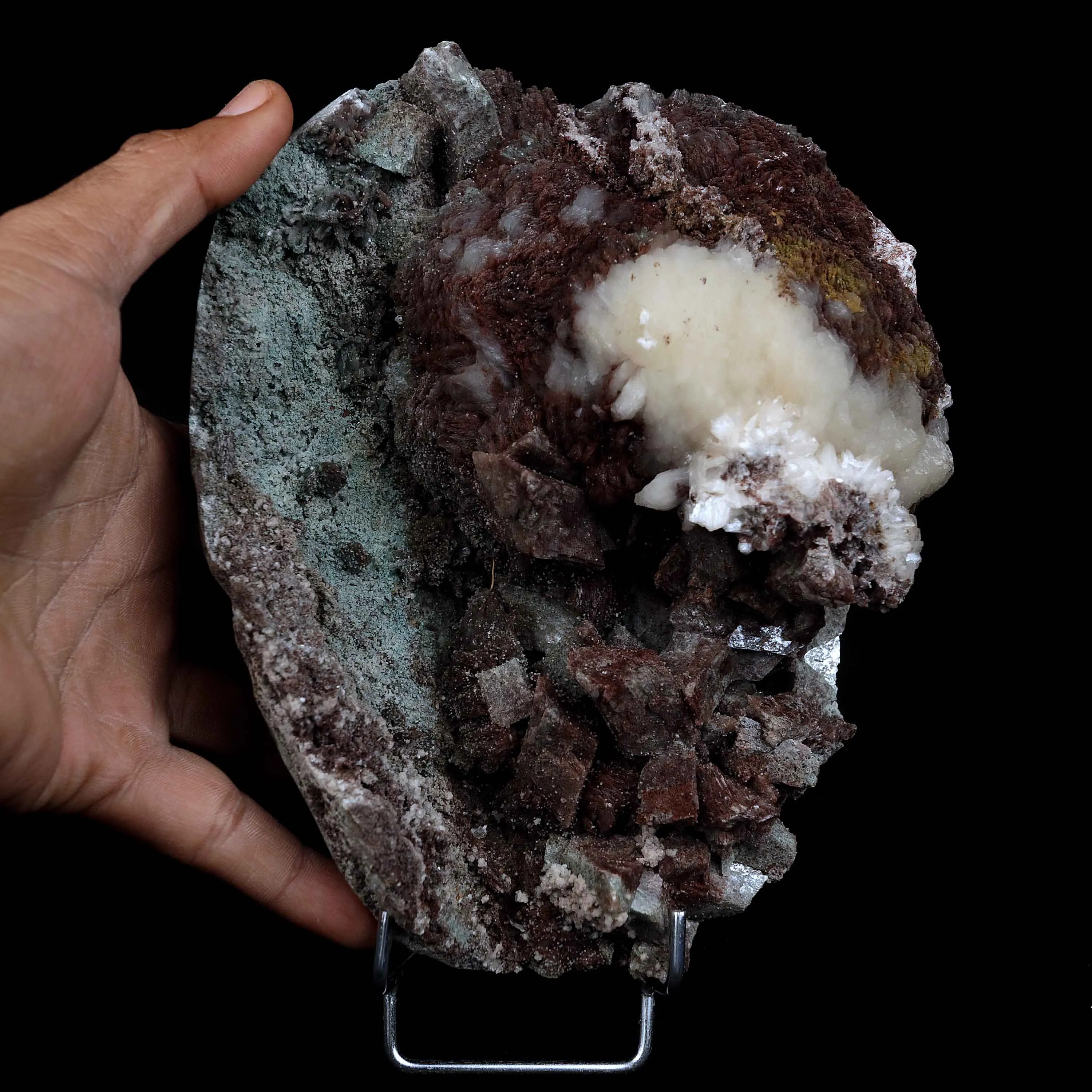 Stilbite Fuse with Marshy Green Heulandite Natural Mineral Specimen - image 3