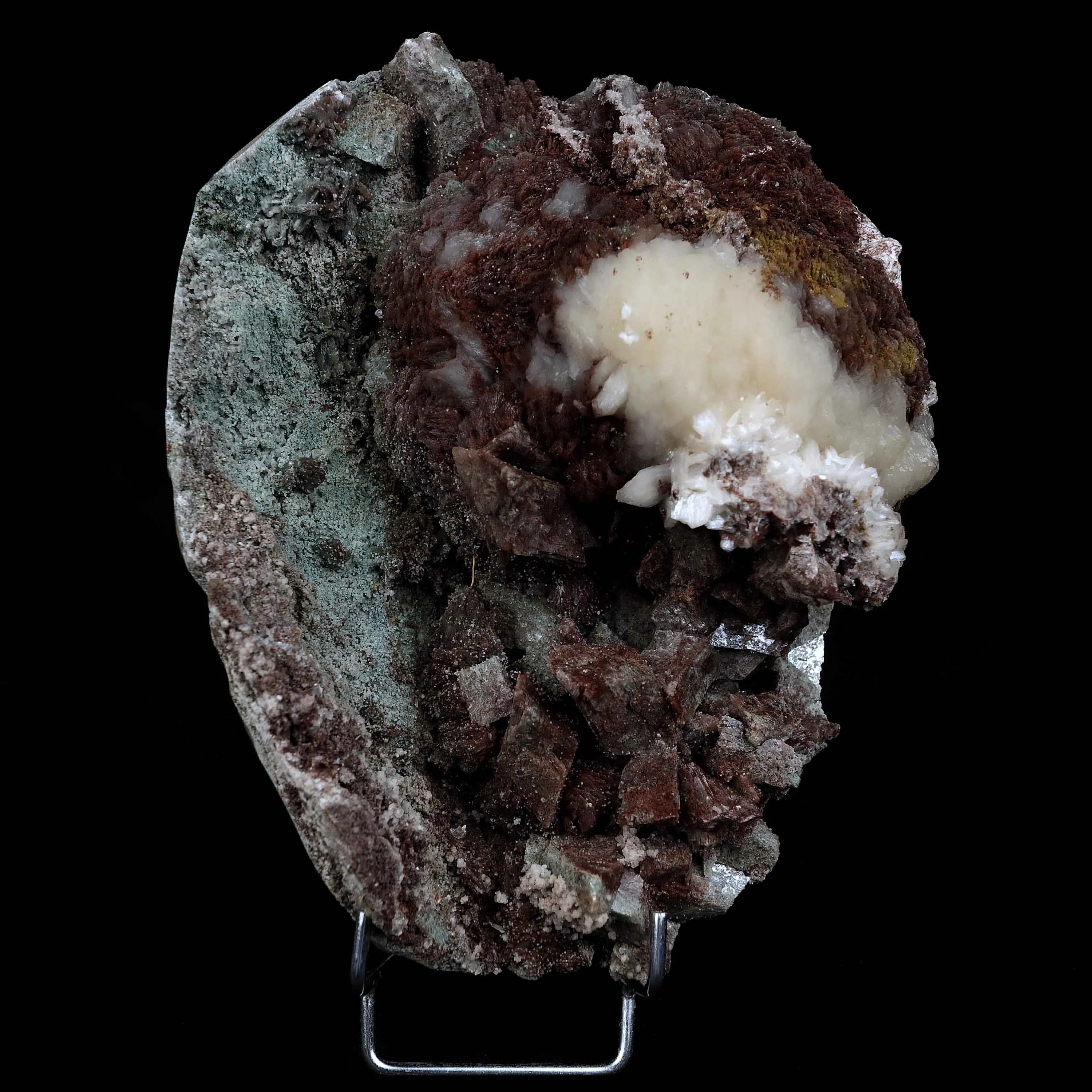 Stilbite Fuse with Marshy Green Heulandite Natural Mineral Specimen - image 1