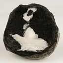 Stilbite in Chalcedony Geode Free Standing Natural Mineral Specimen - image 1