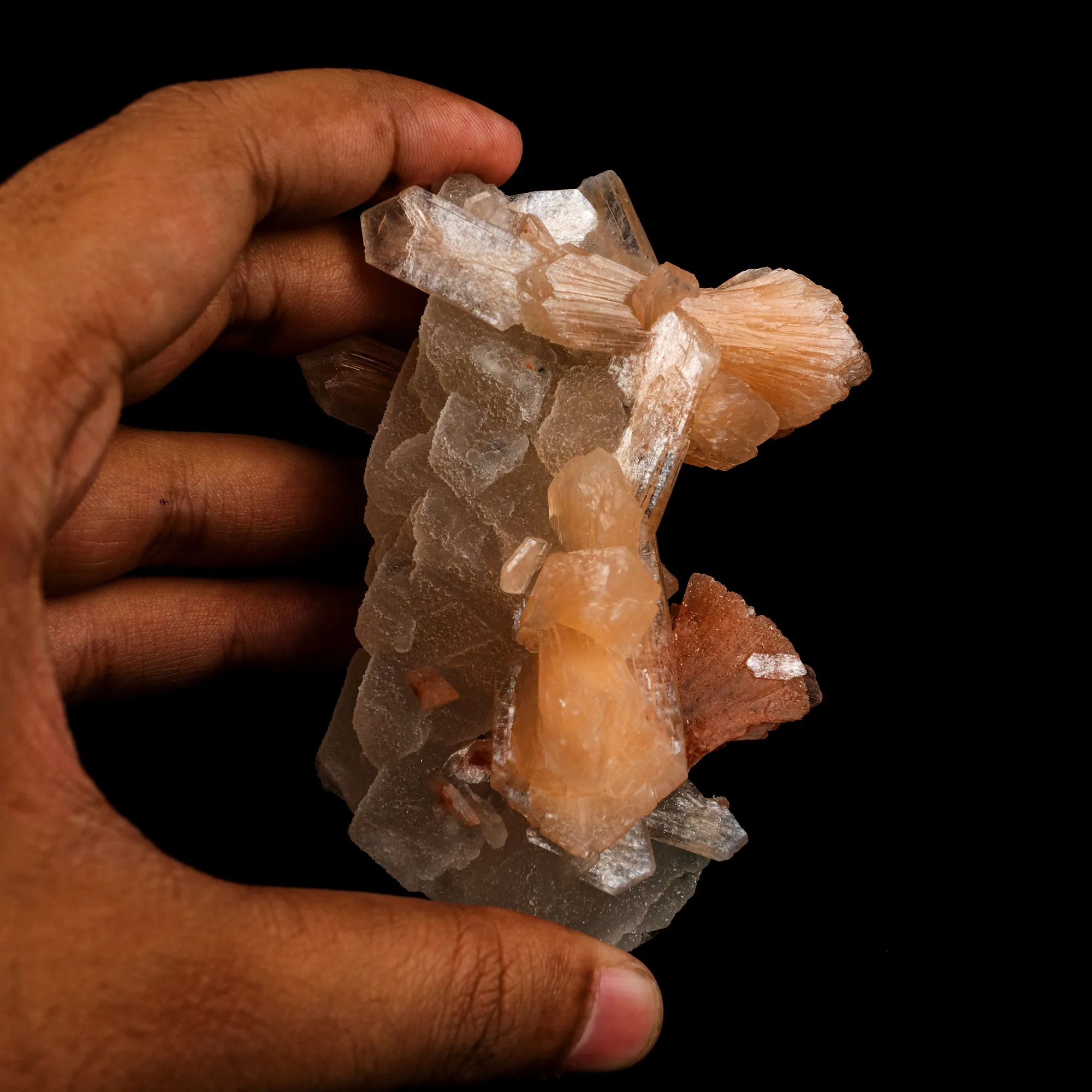 Stilbite on Calcite Natural Mineral Specimen - image 5