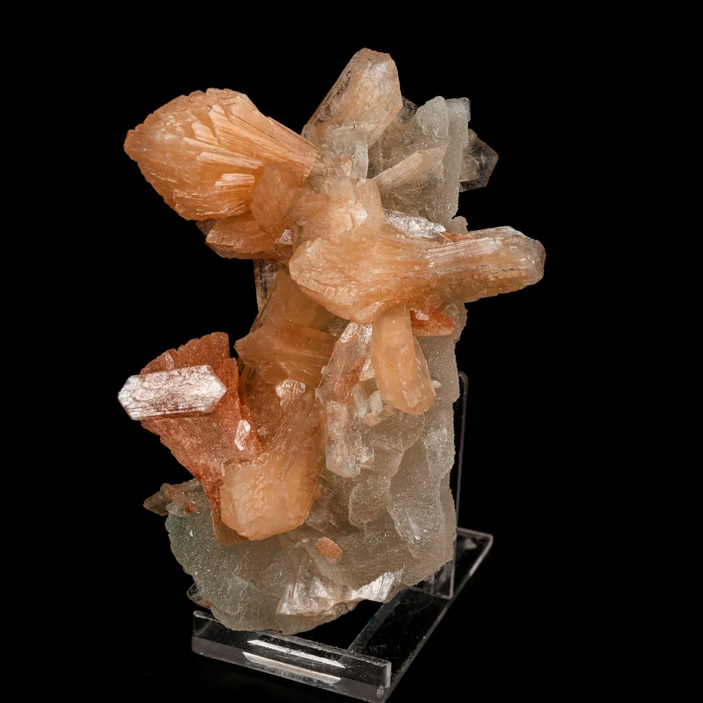 Stilbite on Calcite Natural Mineral Specimen image