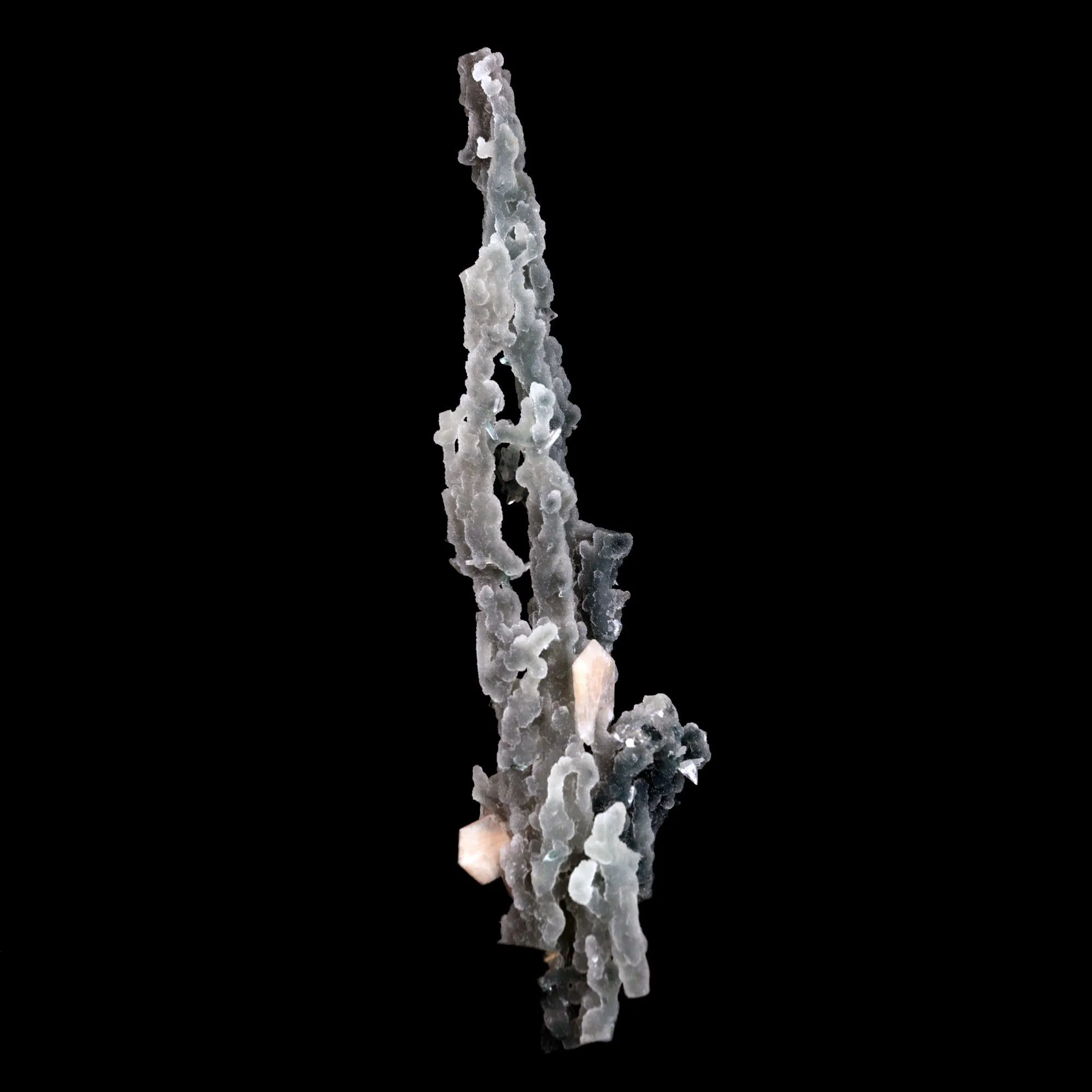 Stilbite on Chalcedony Coral Natural Mineral Specimen - image 2