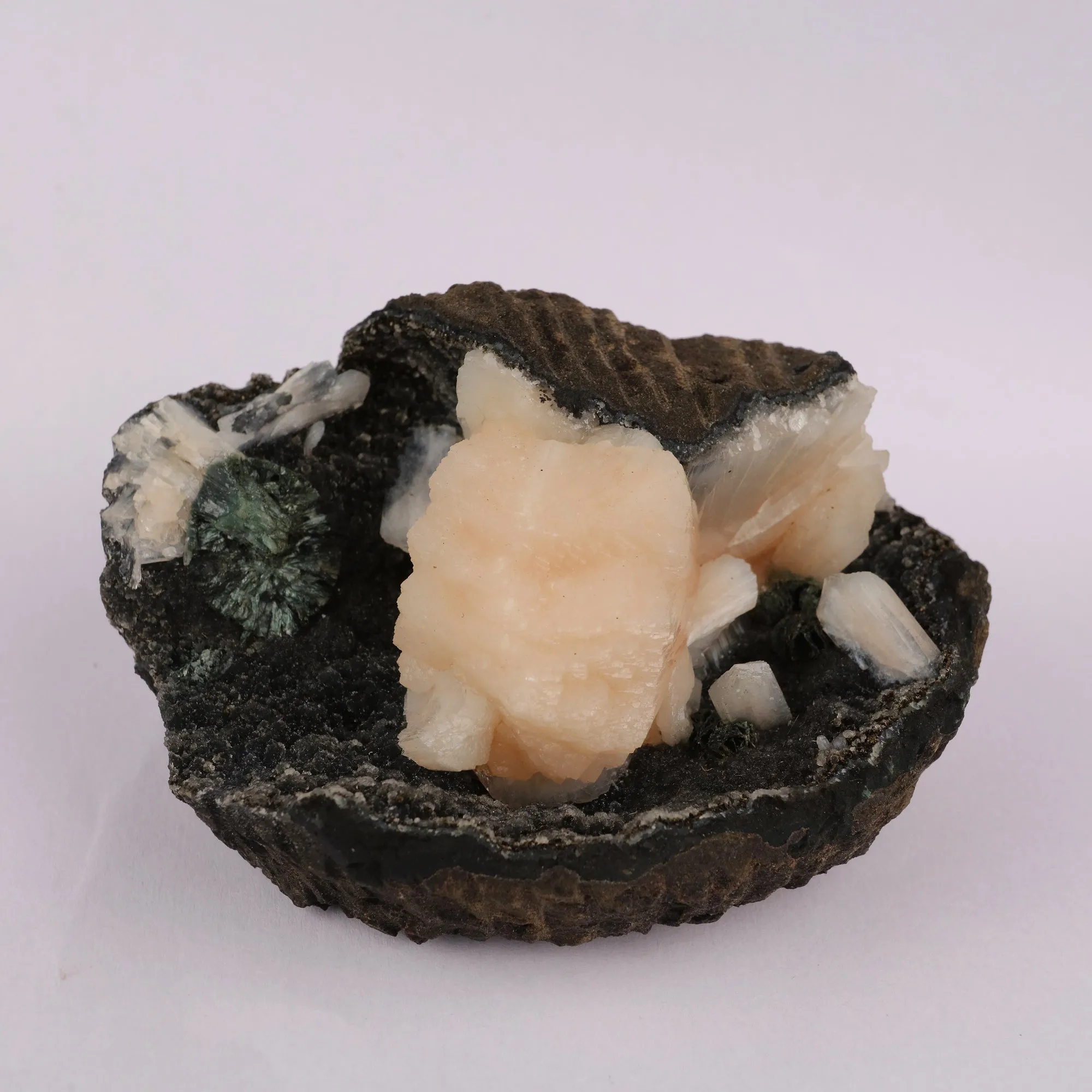 Stilbite on Chalcedony Free Standing Natural Mineral Specimen - image 1