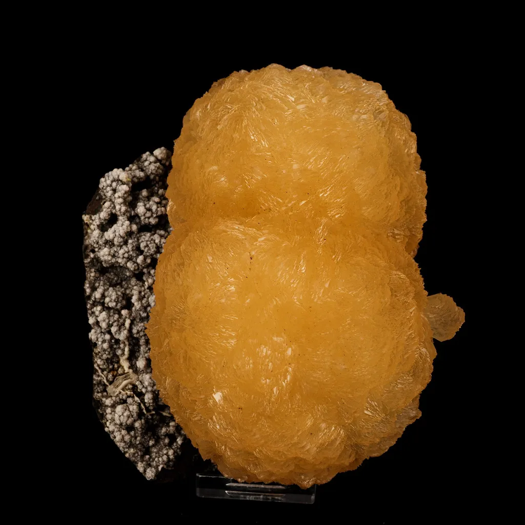 Stilbite on Chalcedony Natural Mineral Specimen image