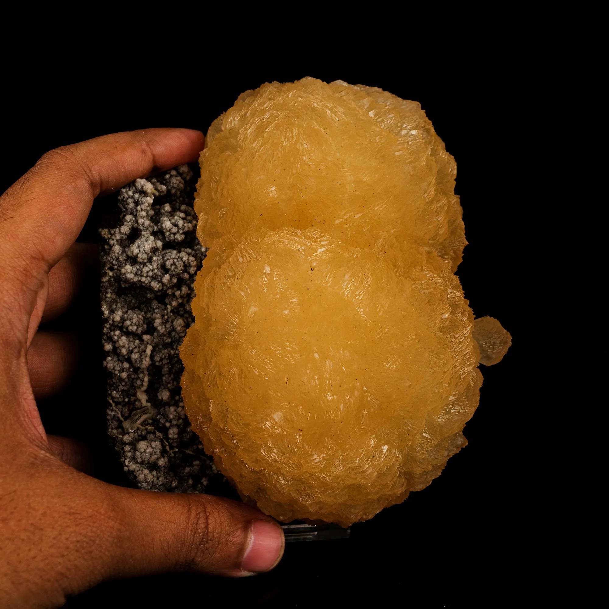 Stilbite on Chalcedony Natural Mineral Specimen - image 4