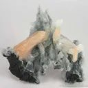 Stilbite on Chalcedony Stalactites - image 1