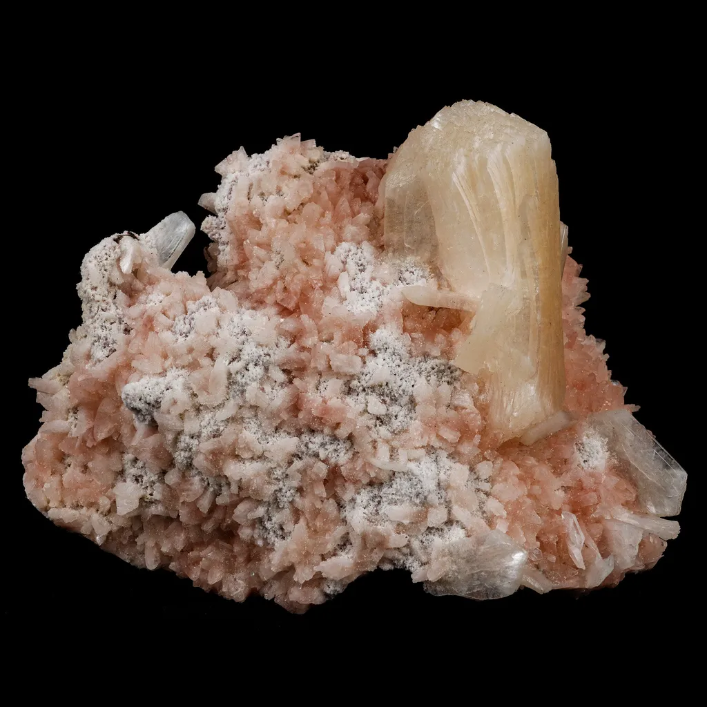 Stilbite on Heulanidte Natural Mineral Specimen image