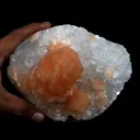 Stilbite Orange on Apophyllite Microcrystaline Natural Mineral Specimen - image 4