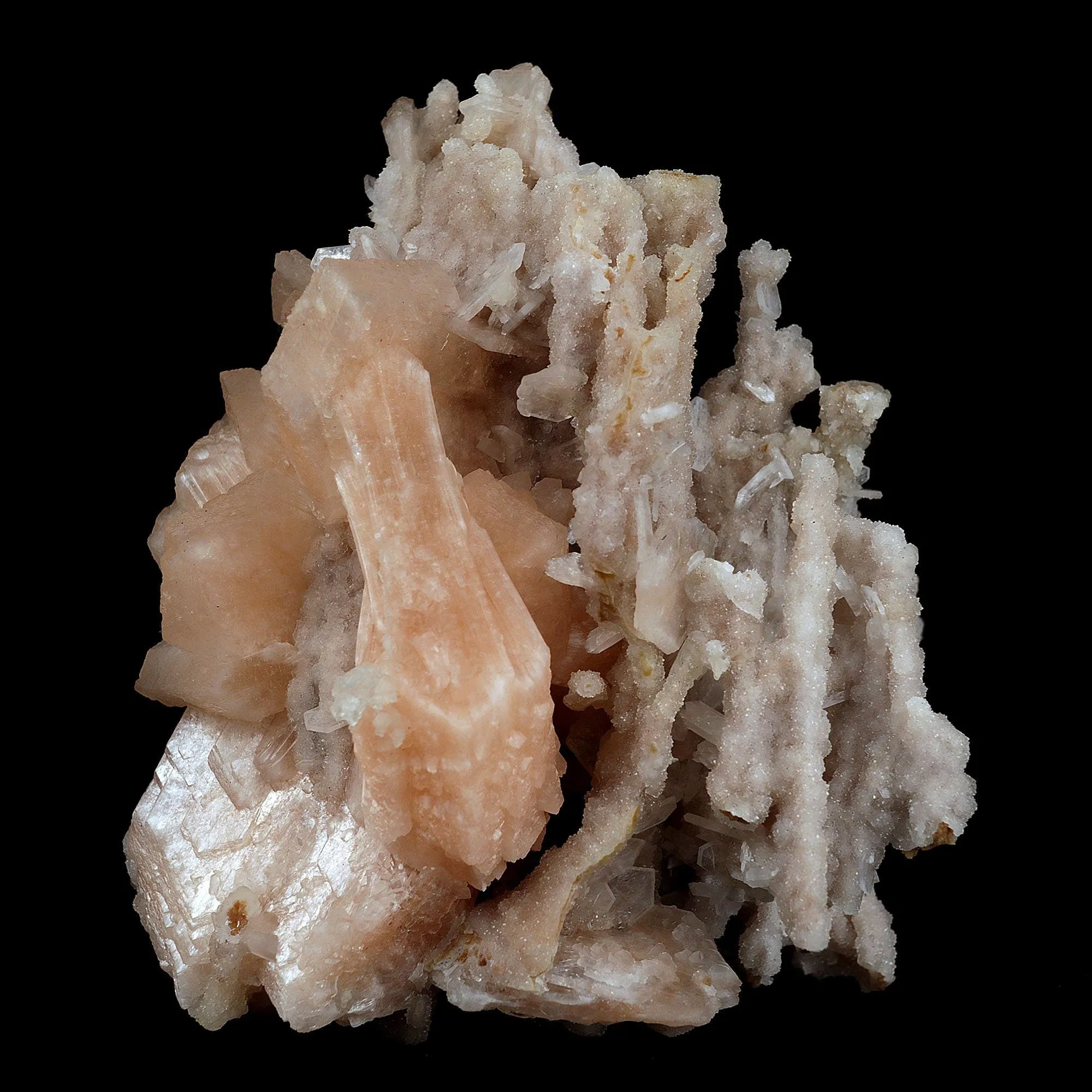 Stilbite Pink Crystal on Chalcedony Natural Mineral Specimen - image 6