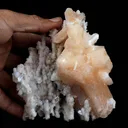 Stilbite Pink Crystal on Chalcedony Natural Mineral Specimen - image 4
