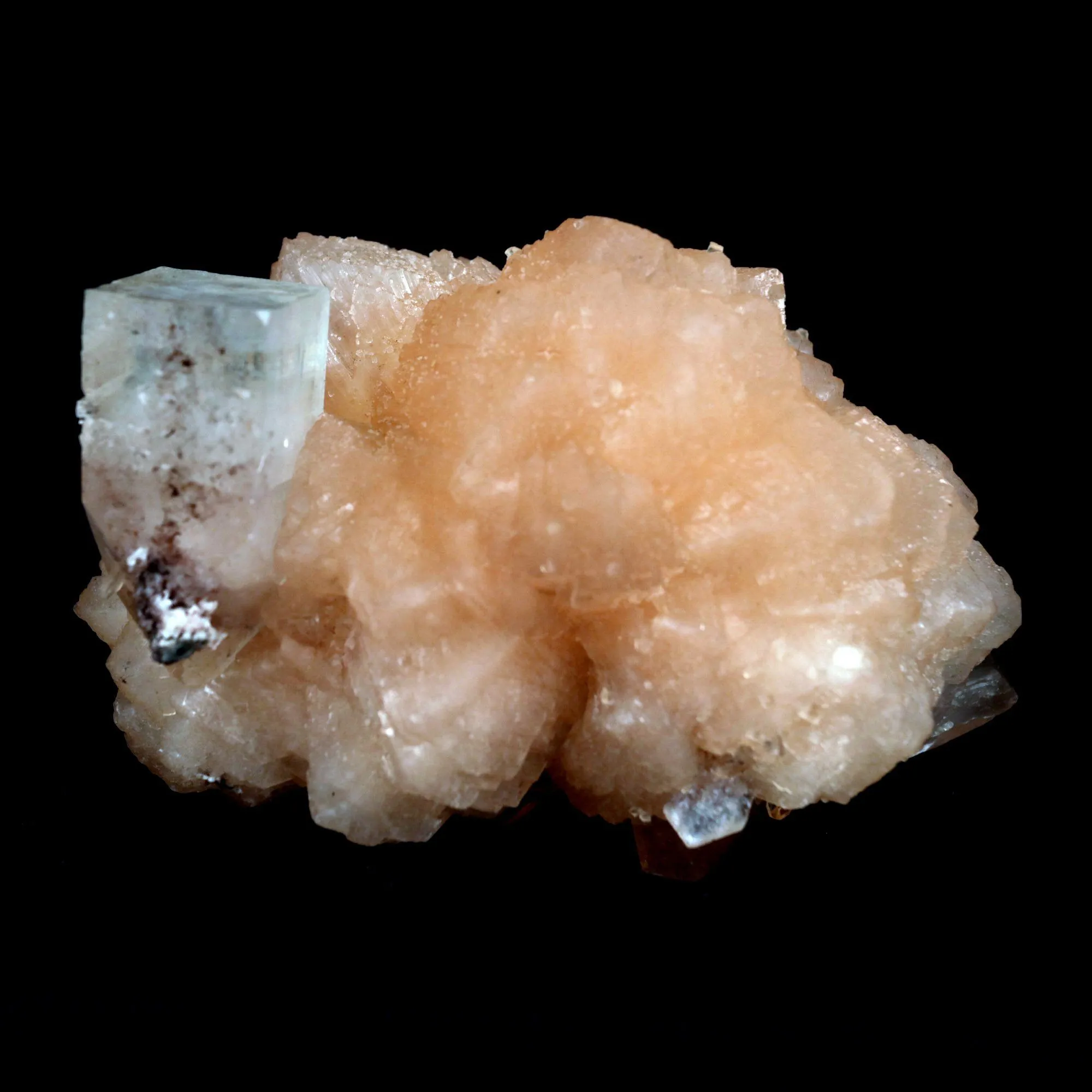Stilbite with Apophyllite on Chalcedony Natural Mineral Specimen - image 3
