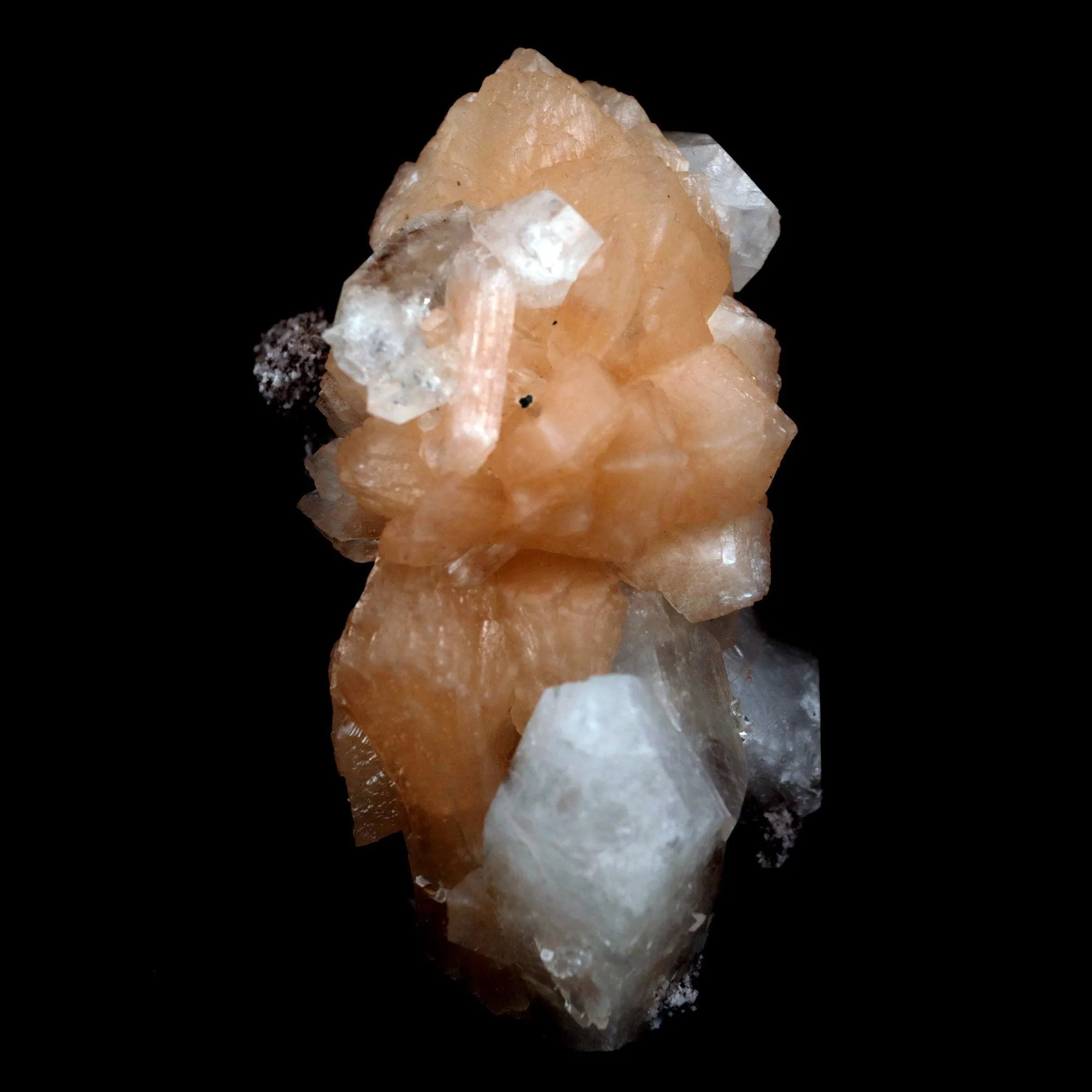 Stilbite with Apophyllite on Chalcedony Natural Mineral Specimen - image 2