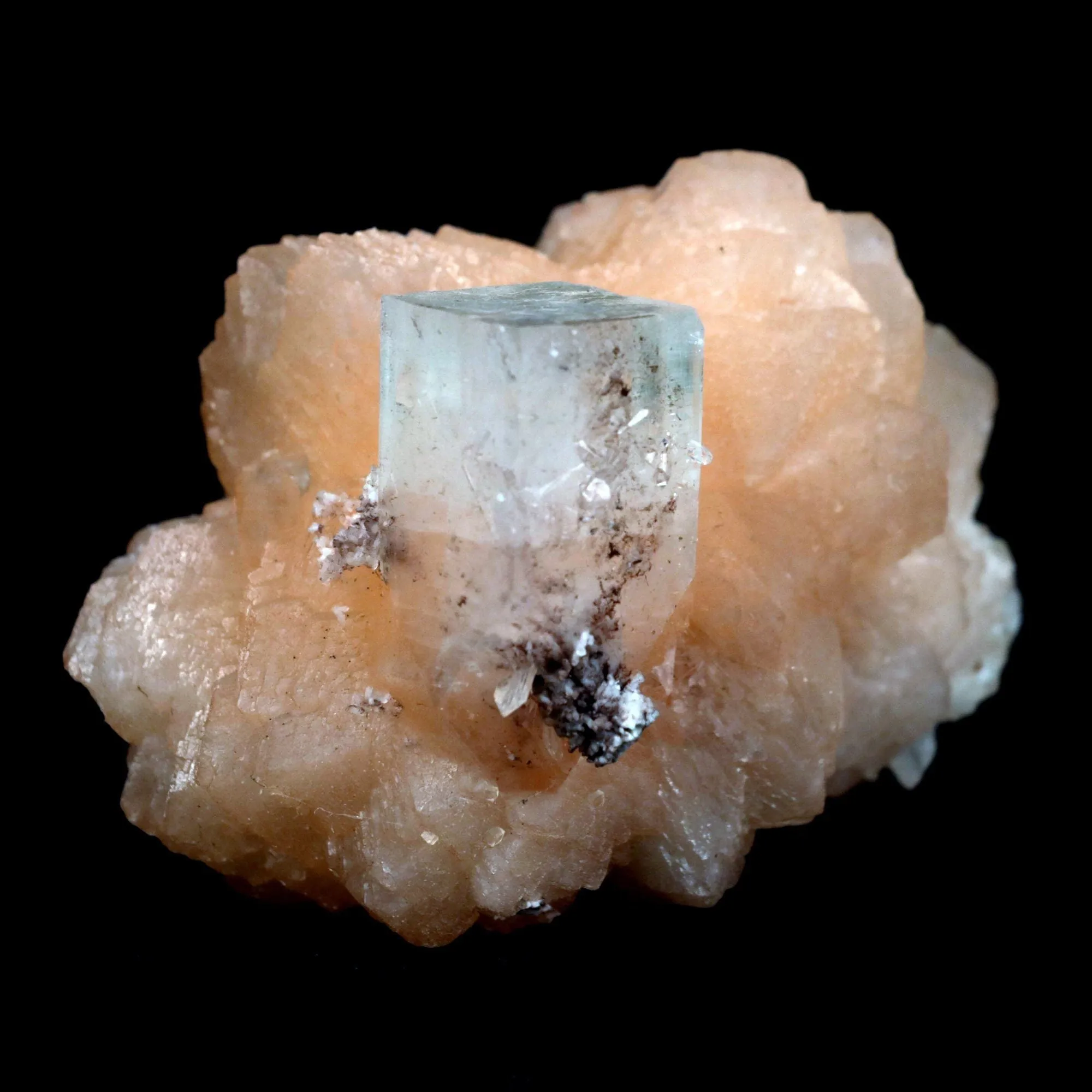 Stilbite with Apophyllite on Chalcedony Natural Mineral Specimen - image 1