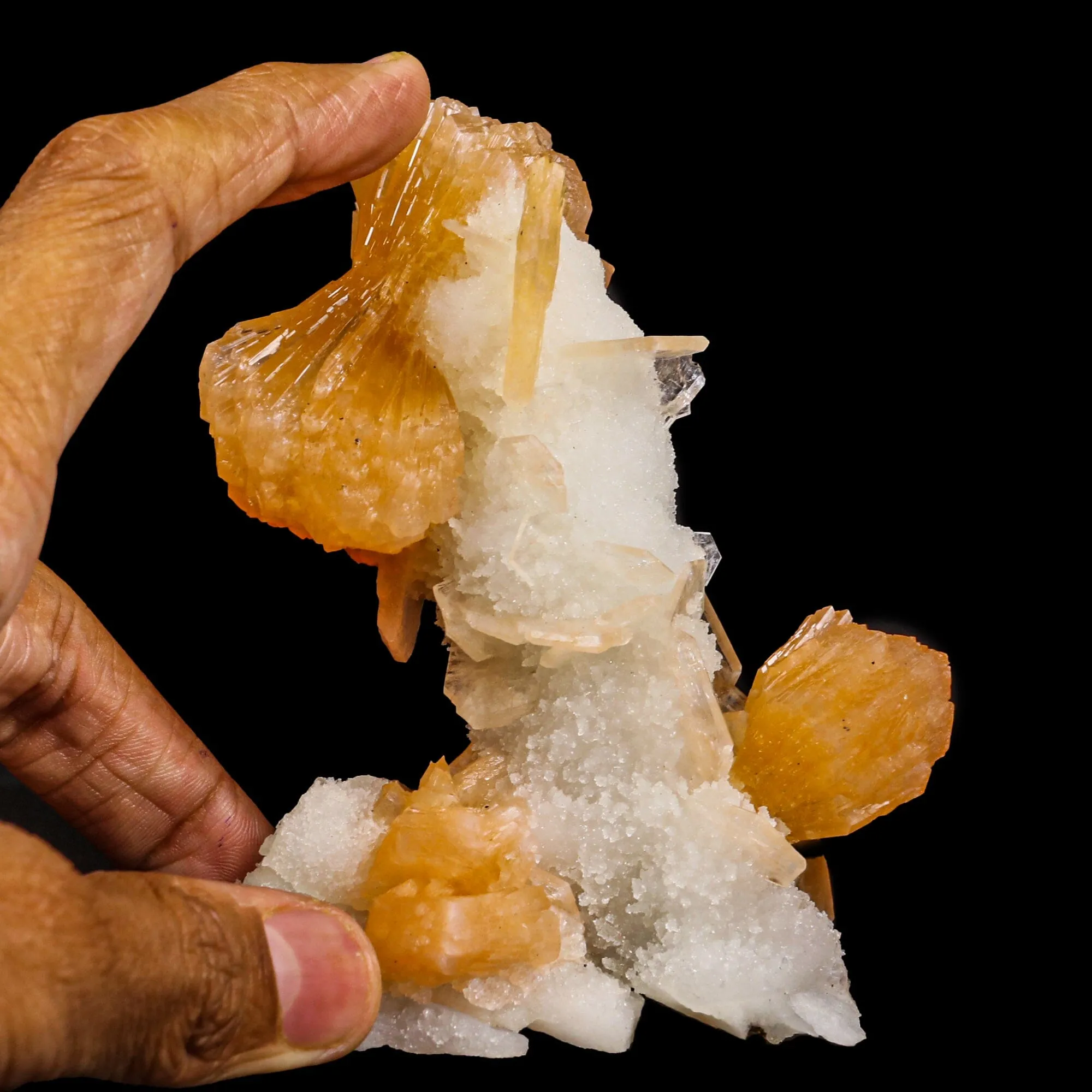 Stilbite With Chalcedony Natural Mineral Specimen - image 7