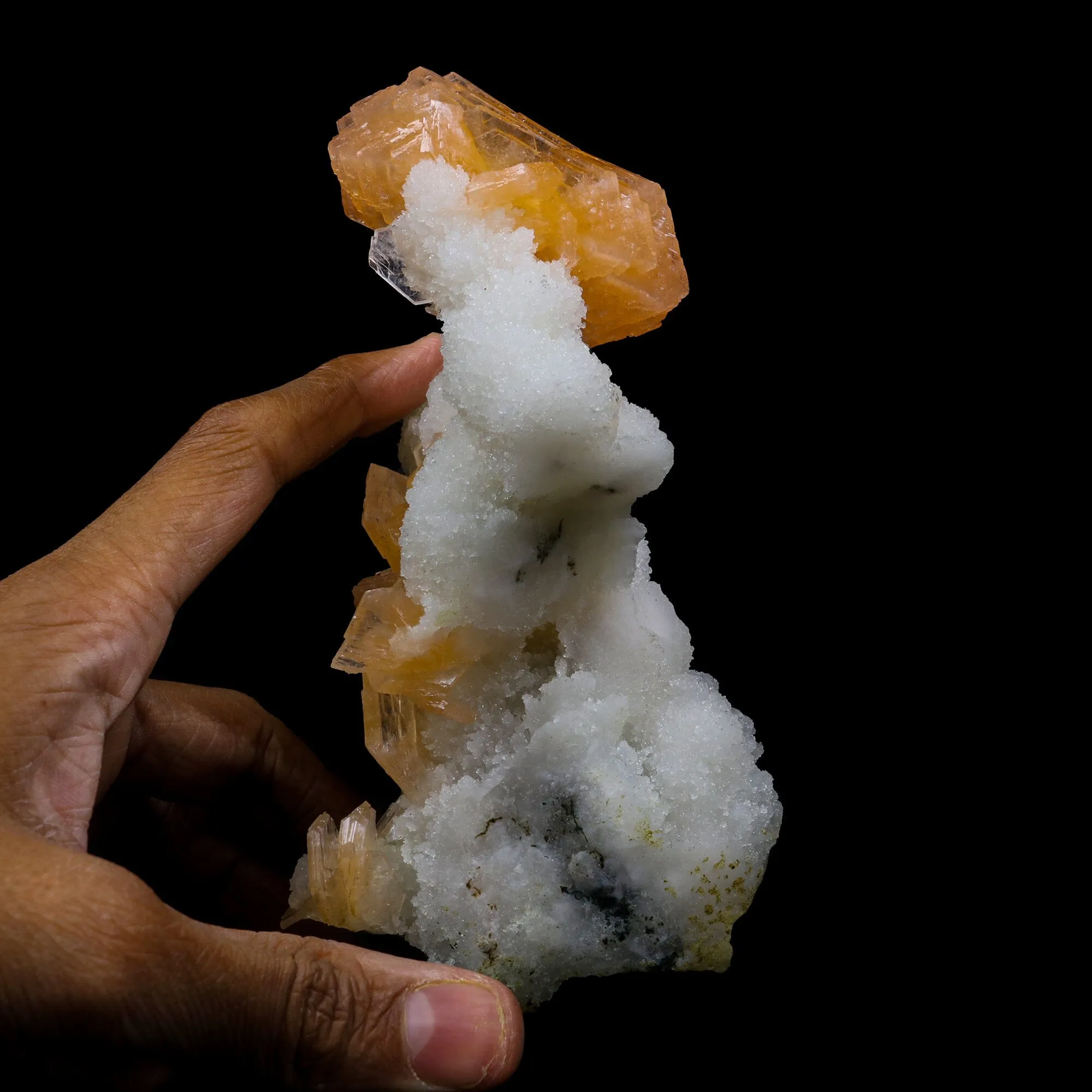 Stilbite With Chalcedony Natural Mineral Specimen - image 5